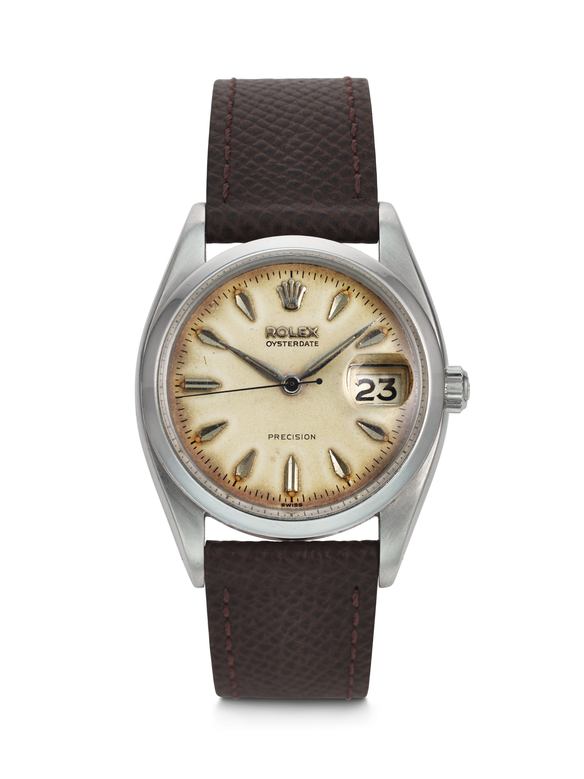 ROLEX, STAINLESS STEEL 'OYSTERDATE PRECISION' WITH ROULETTE DATE