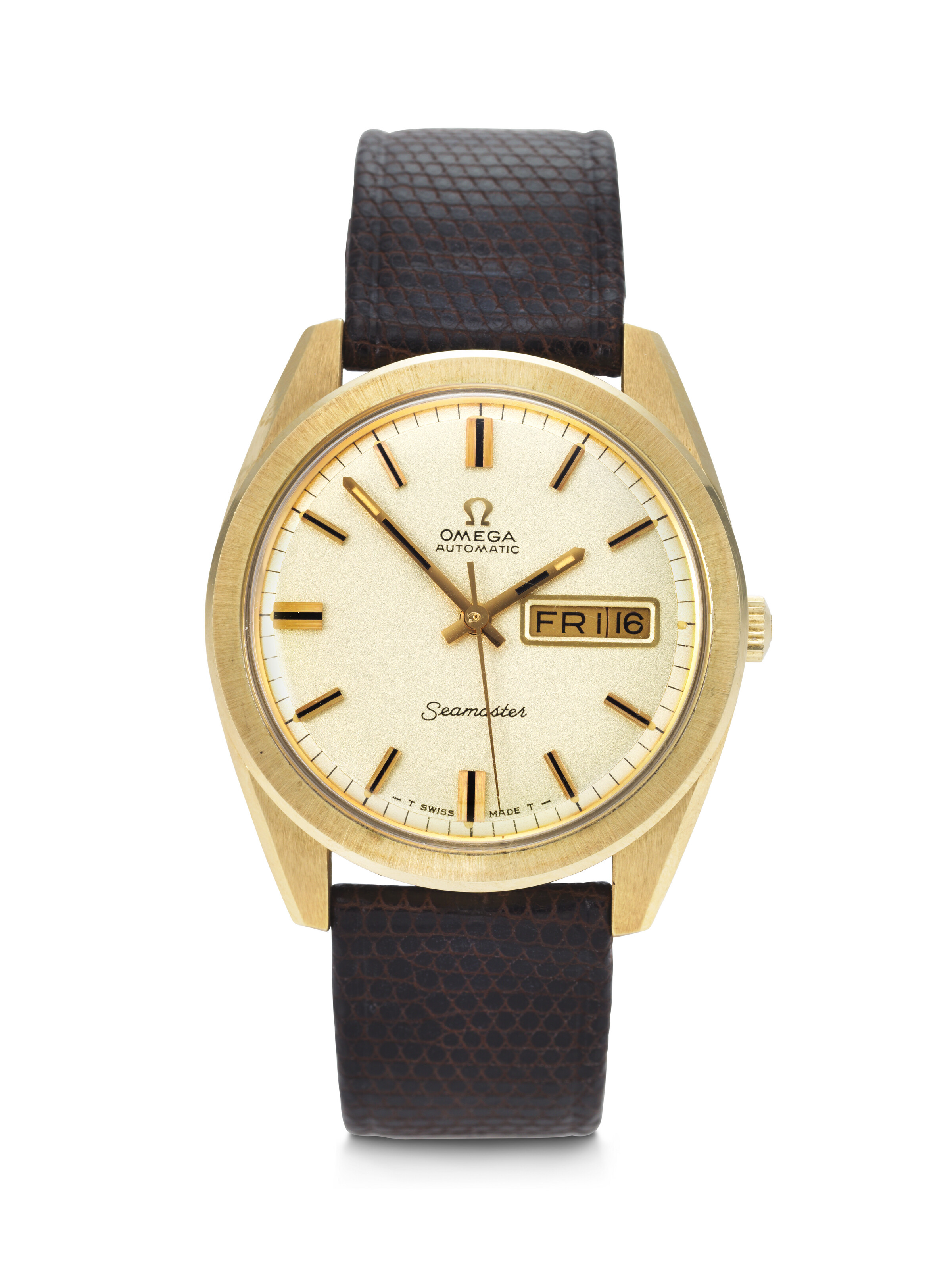 OMEGA, WELL-PRESERVED 14K GOLD-PLATED STAINLESS STEEL 'SEAMASTER - Main Image