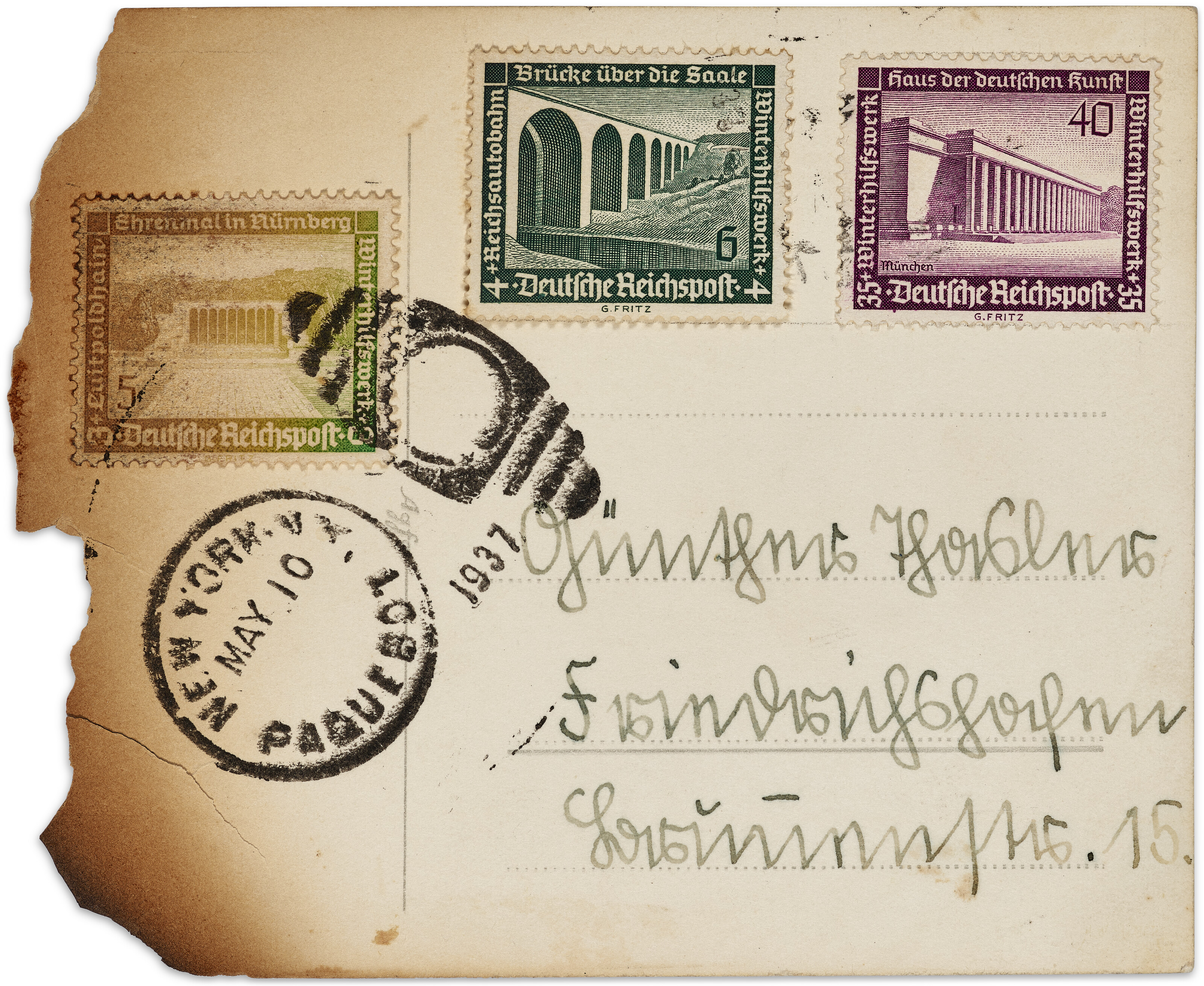 A postcard recovered from the Hindenburg, Lakehurst, New Jersey