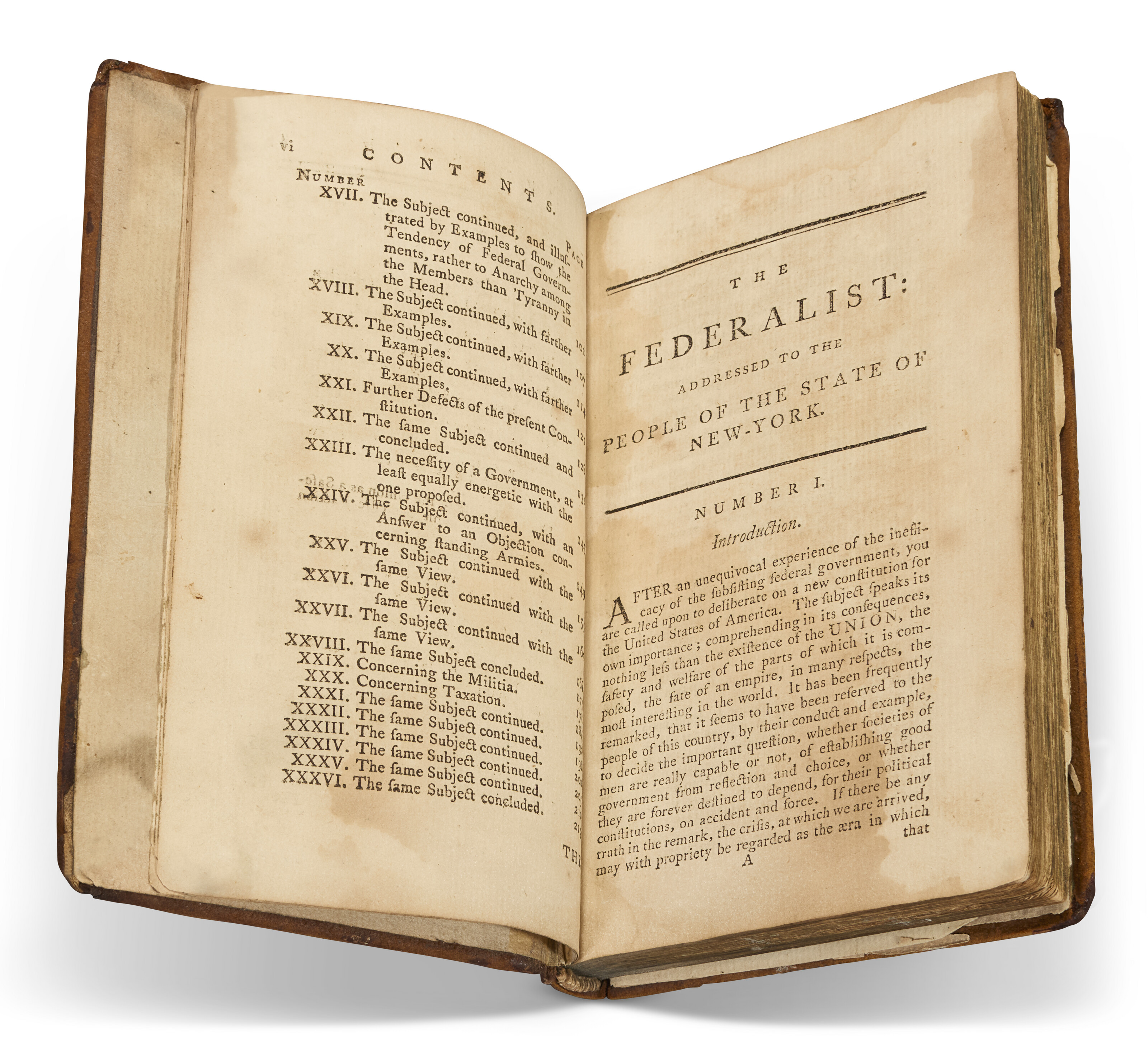 The Federalist, David Stuart's copy, 1788 Christie's