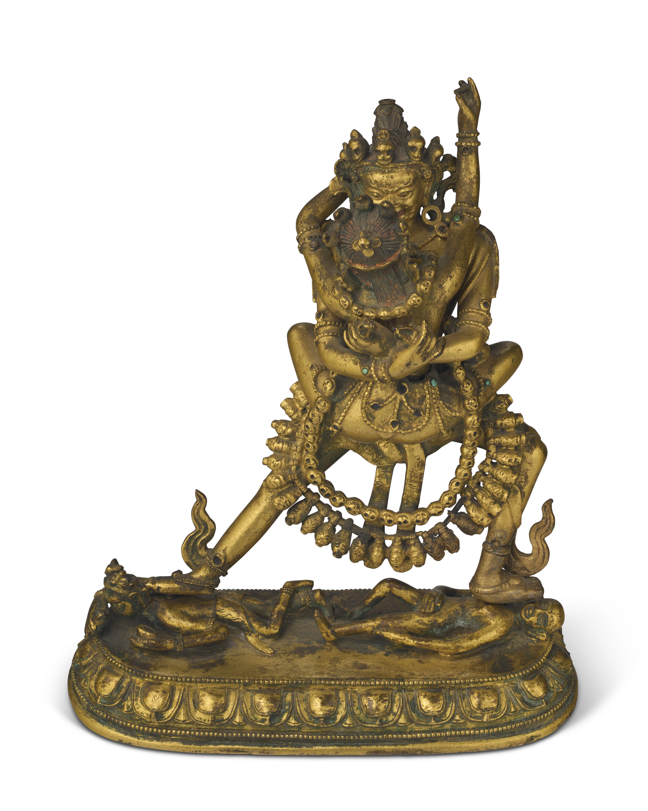 AN IMPORTANT GILT-BRONZE FIGURE OF VASUDHARA, NEPAL, EARLY MALLA