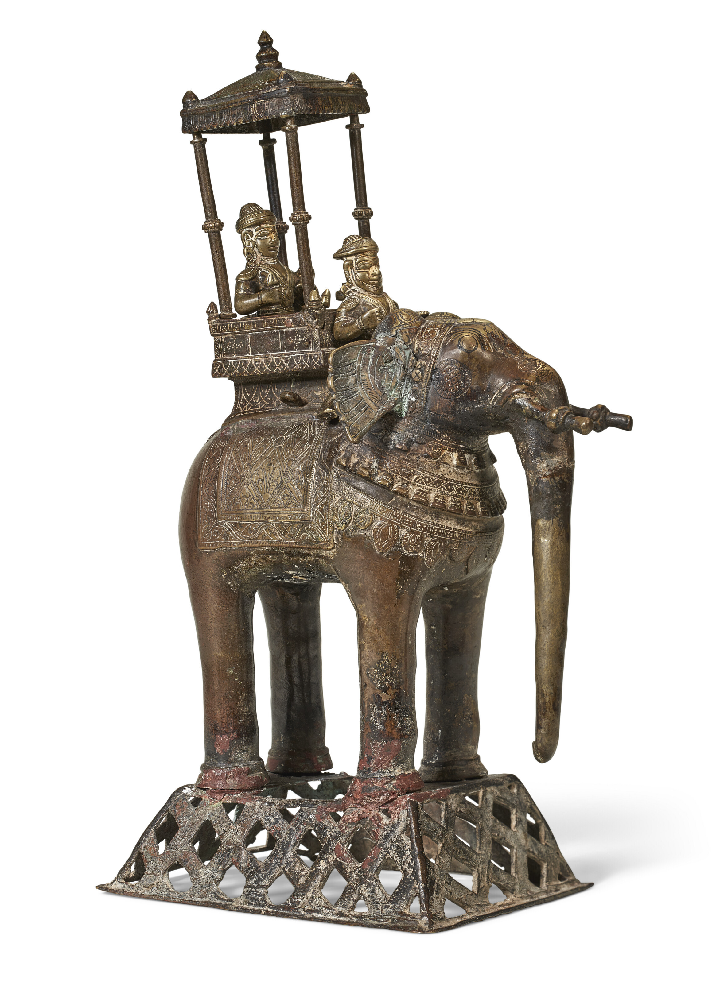 Bronze Elephant & Mahout - 19thC