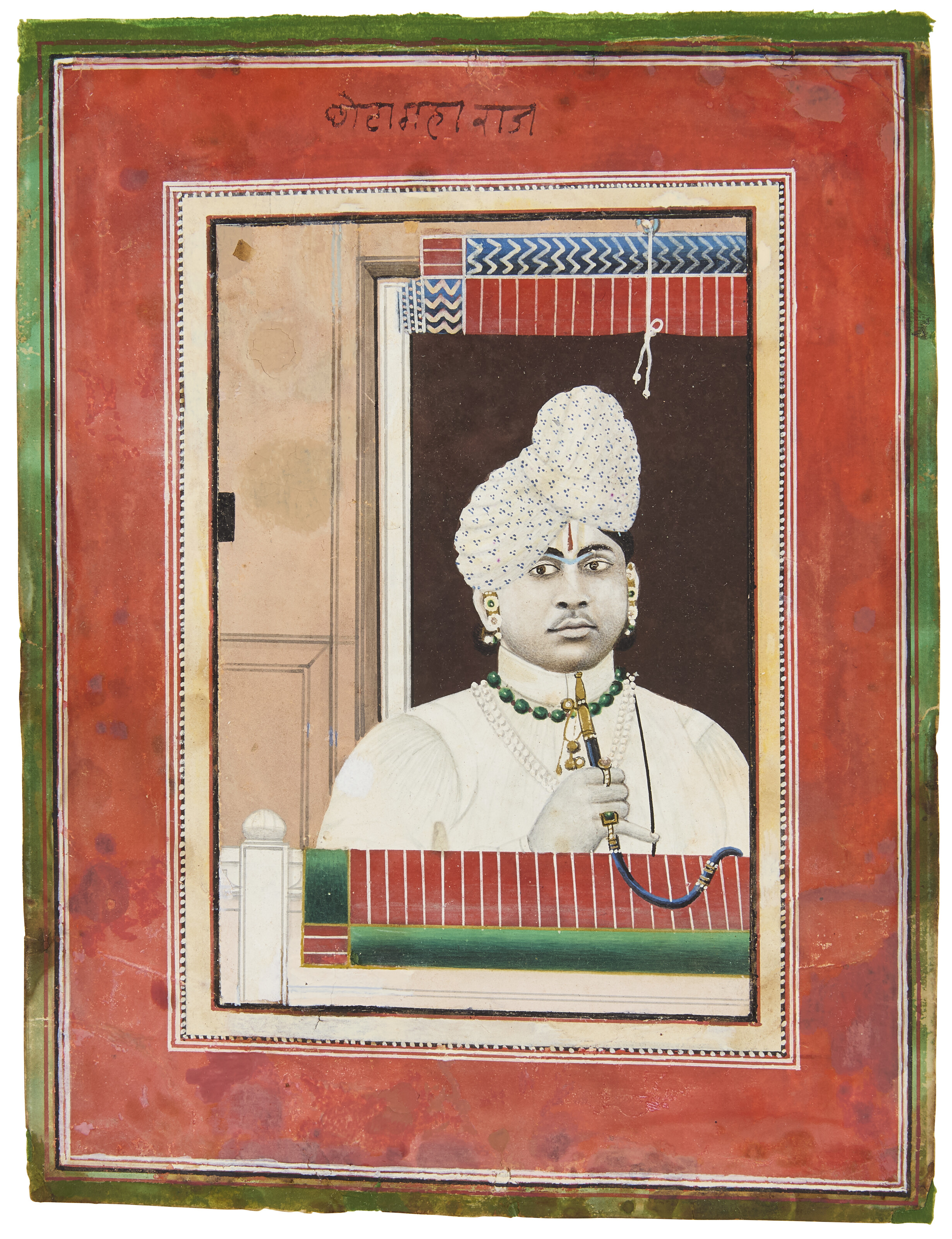 A PORTRAIT OF A RAJA, INDIA, RAJASTHAN, MEWAR OR KOTAH, LATE 19TH ...