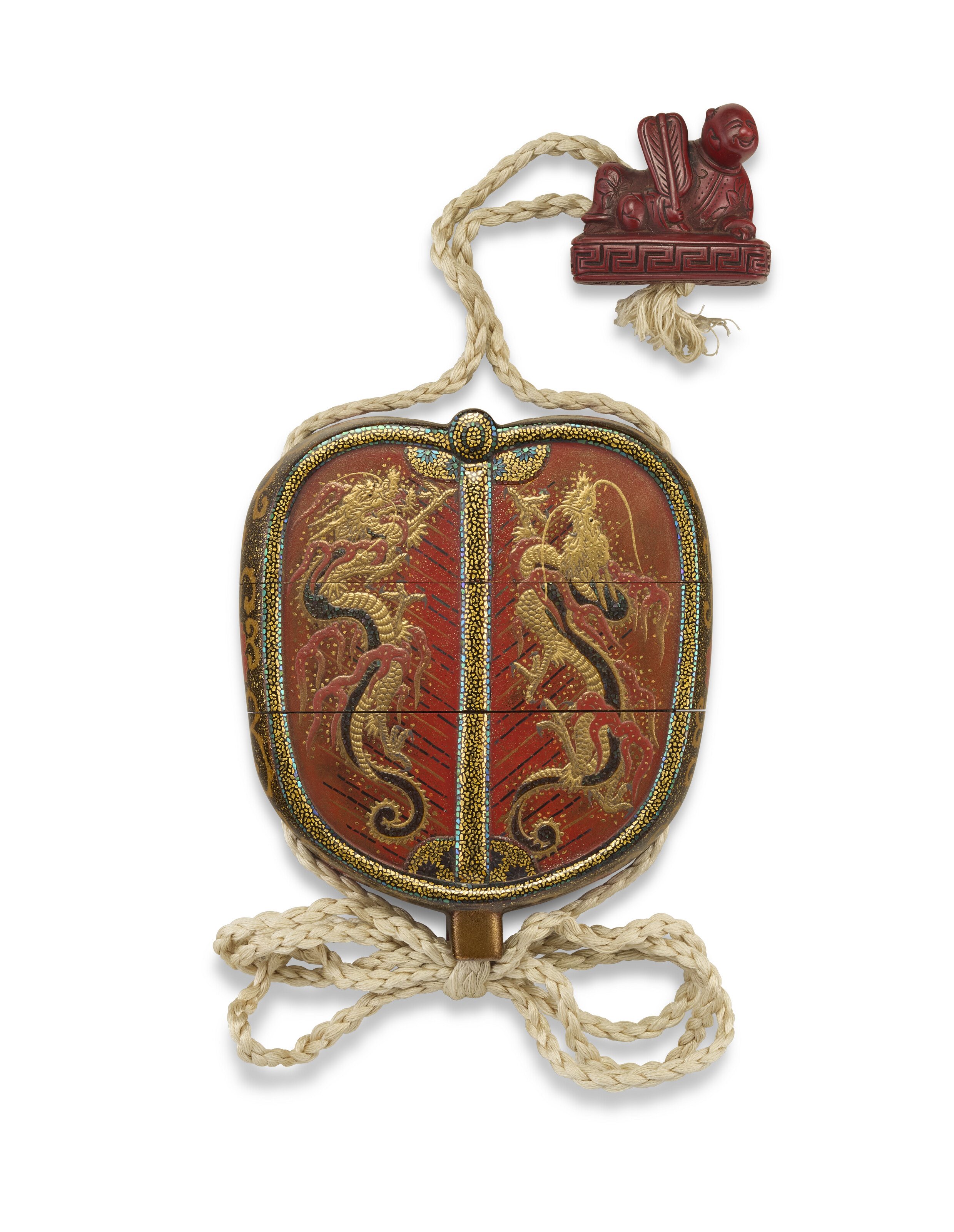 印籠　INRO  The Champoud Collection A FOUR-CASE LACQUER INRO OF DRAGON, JAPAN, EDO PERIOD (19TH