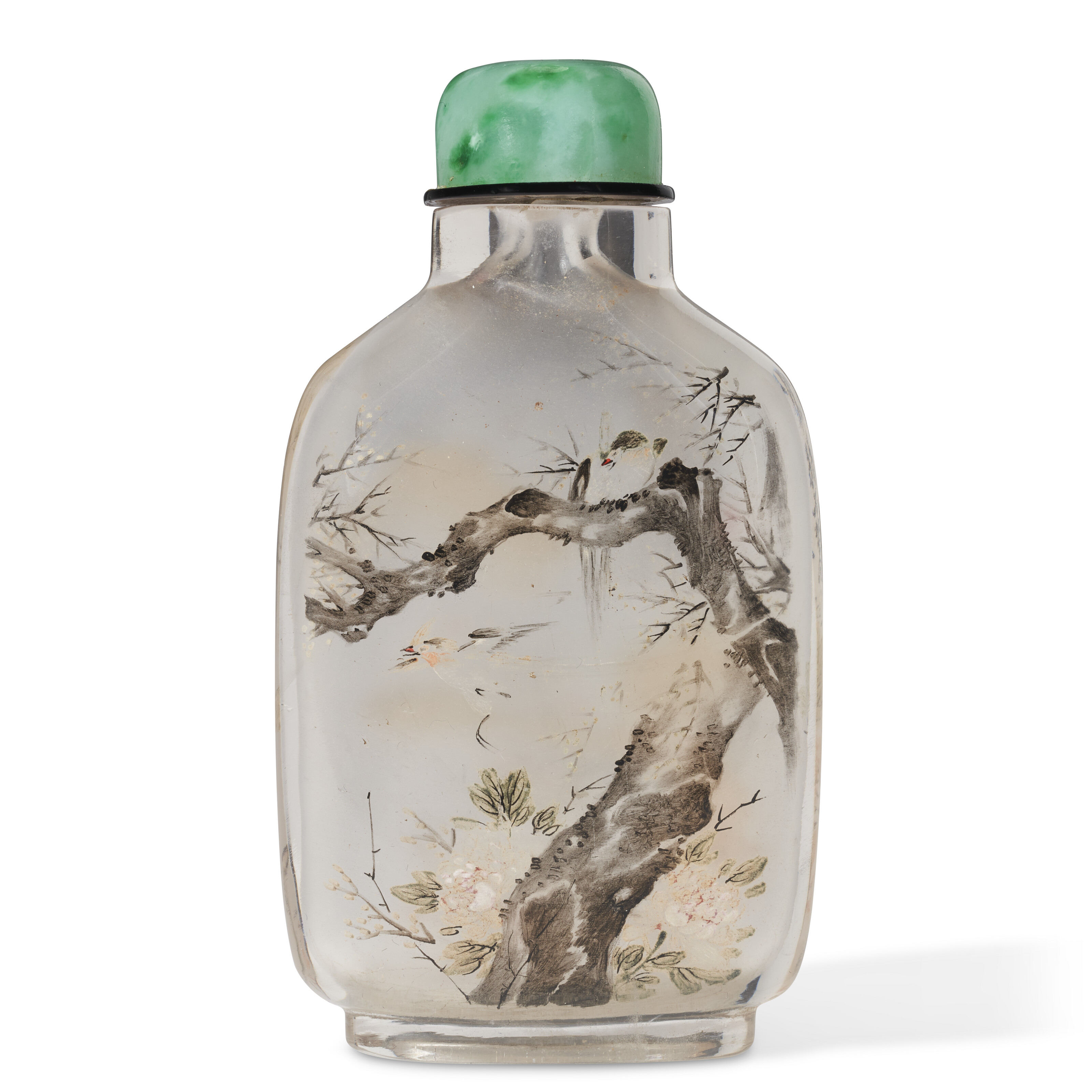 AN INSIDE-PAINTED ROCK CRYSTAL SNUFF BOTTLE, CHINA, SIGNED