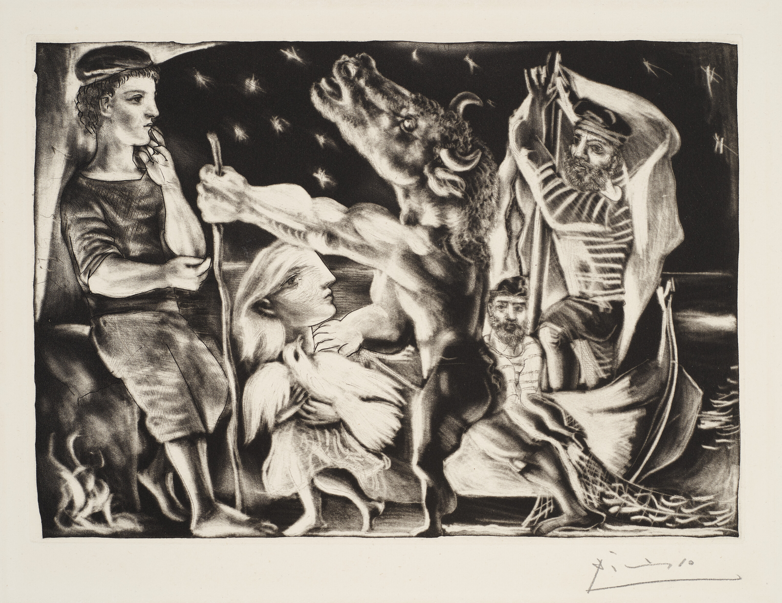 PABLO PICASSO (1881-1973), Minotaure aveugle guidé par une