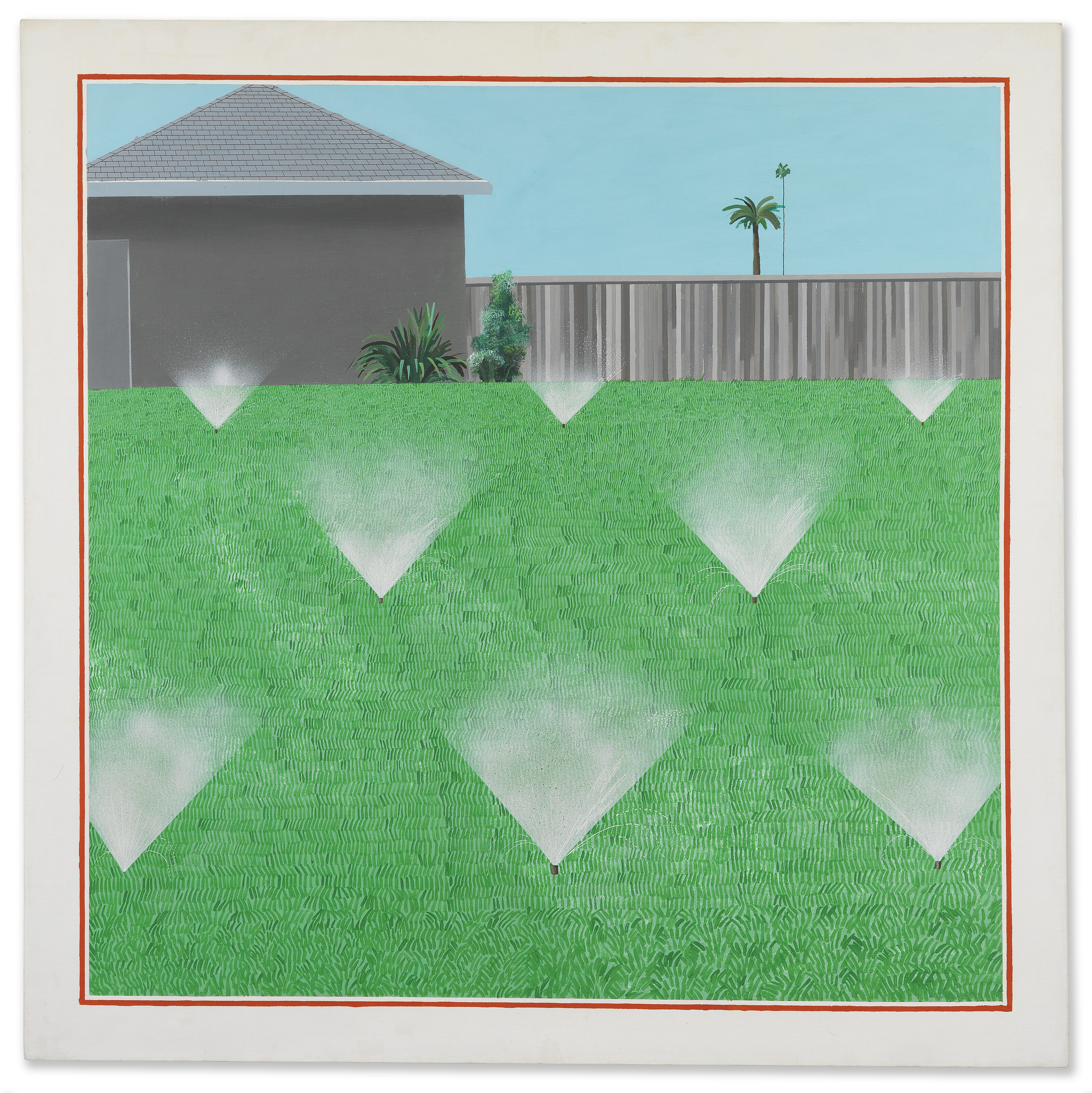 A Lawn Being Sprinkled