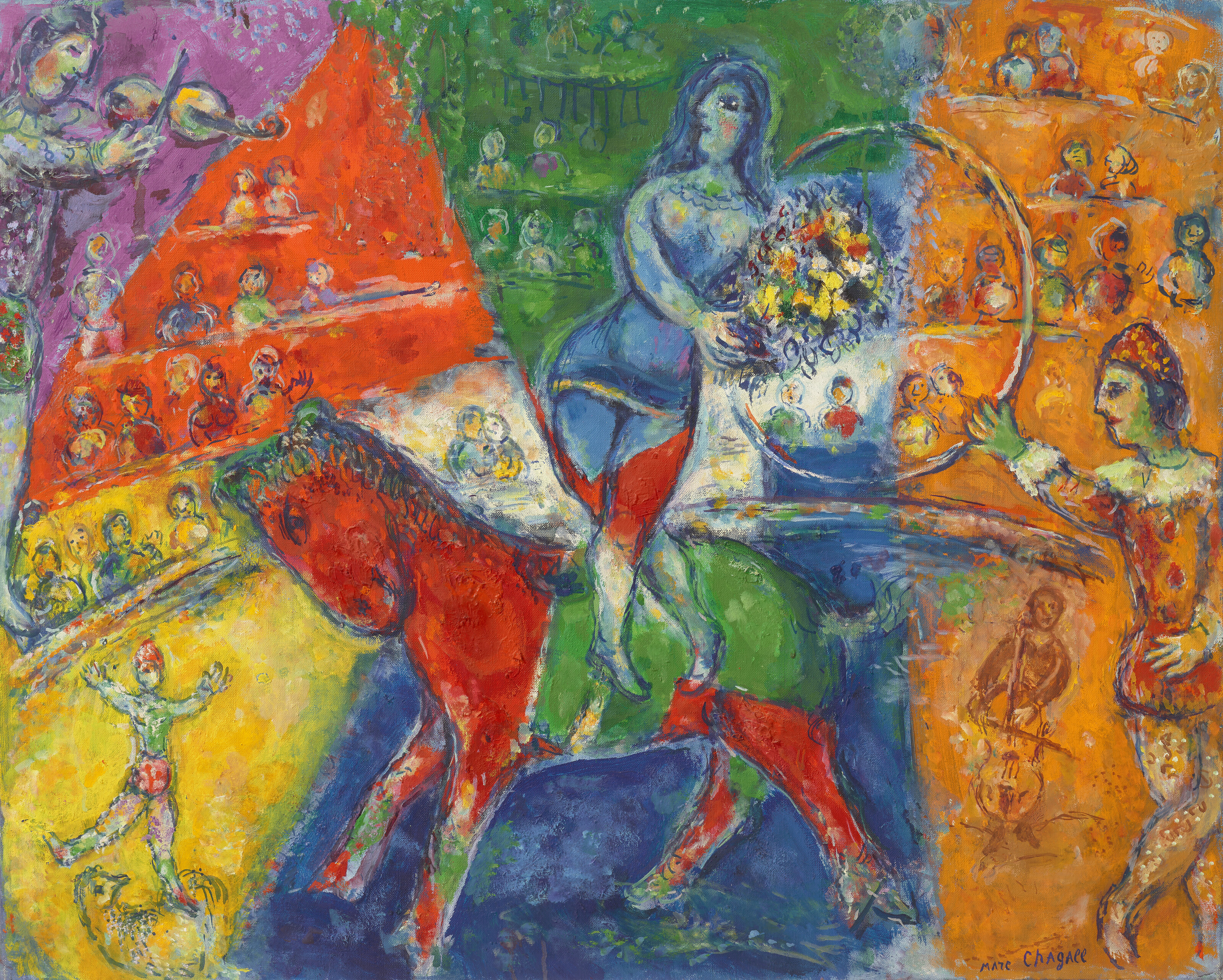MARC CHAGALL (1887-1985), Le cirque rouge et bleu | Christie's