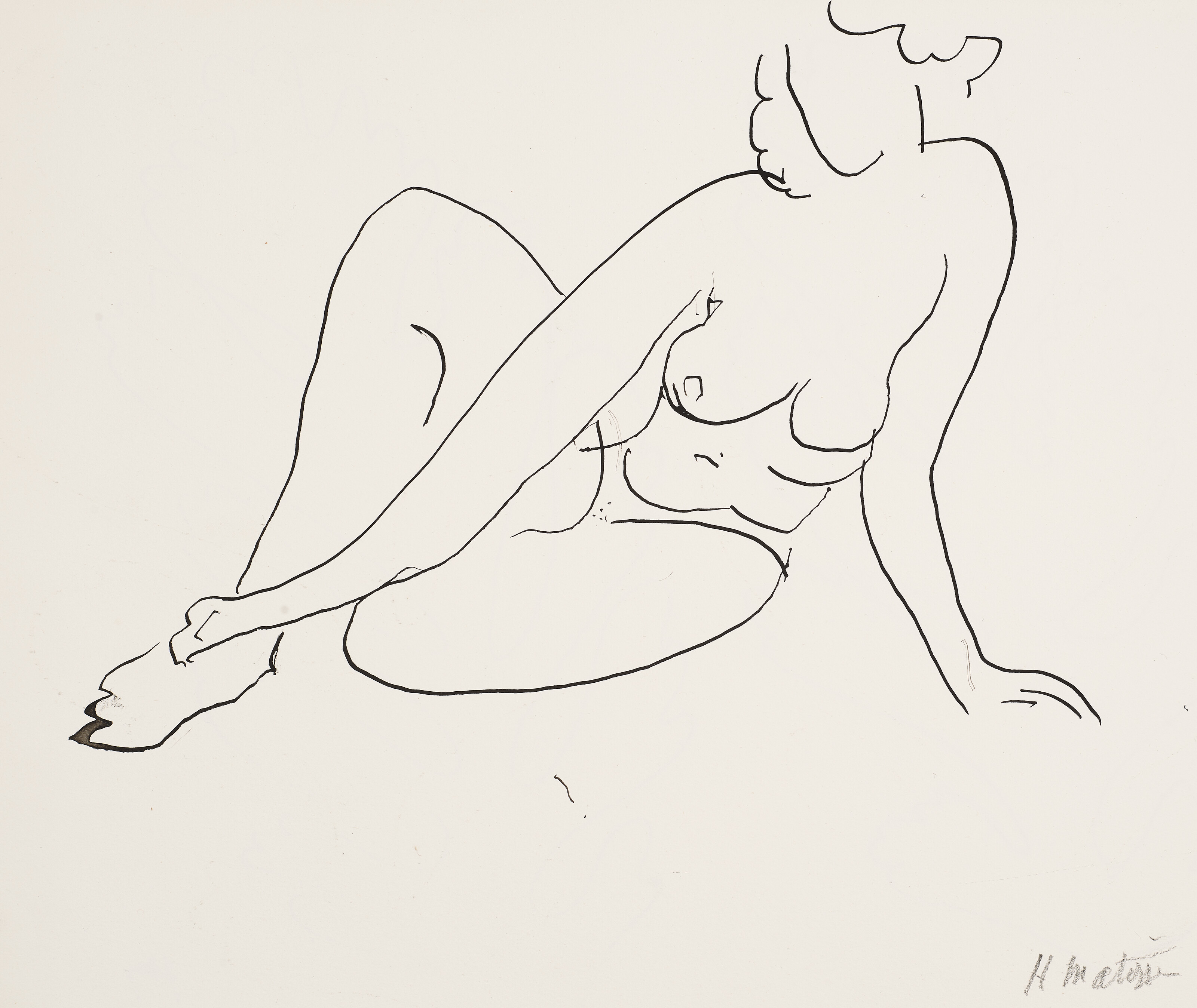 Femme nue assise (recto); Feuilles d’acanthe (verso)