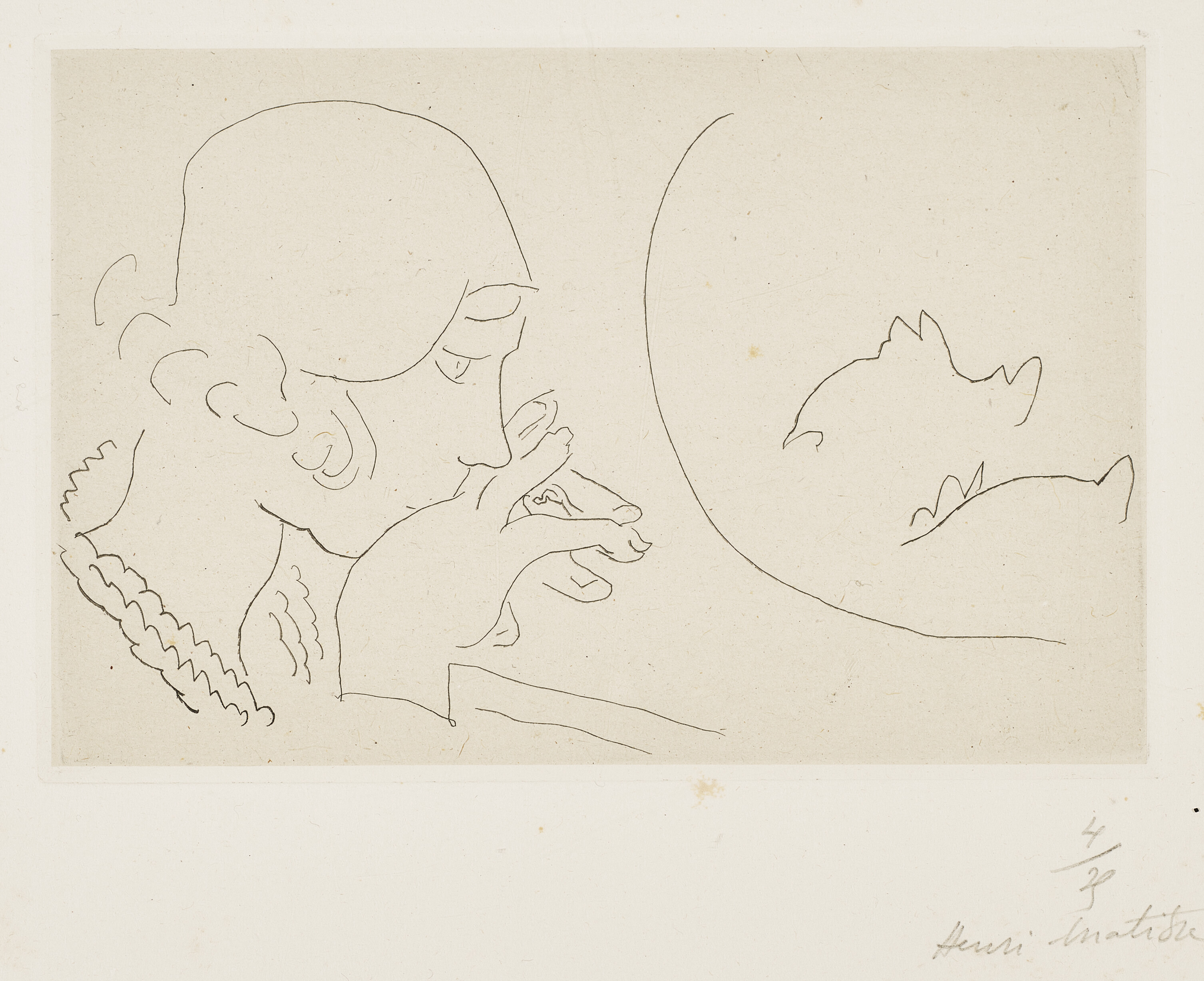 日本全国送料無料商品 特集 HENRI MATISSE (1869-1954), Jeune femme au collier serpentin 絵画