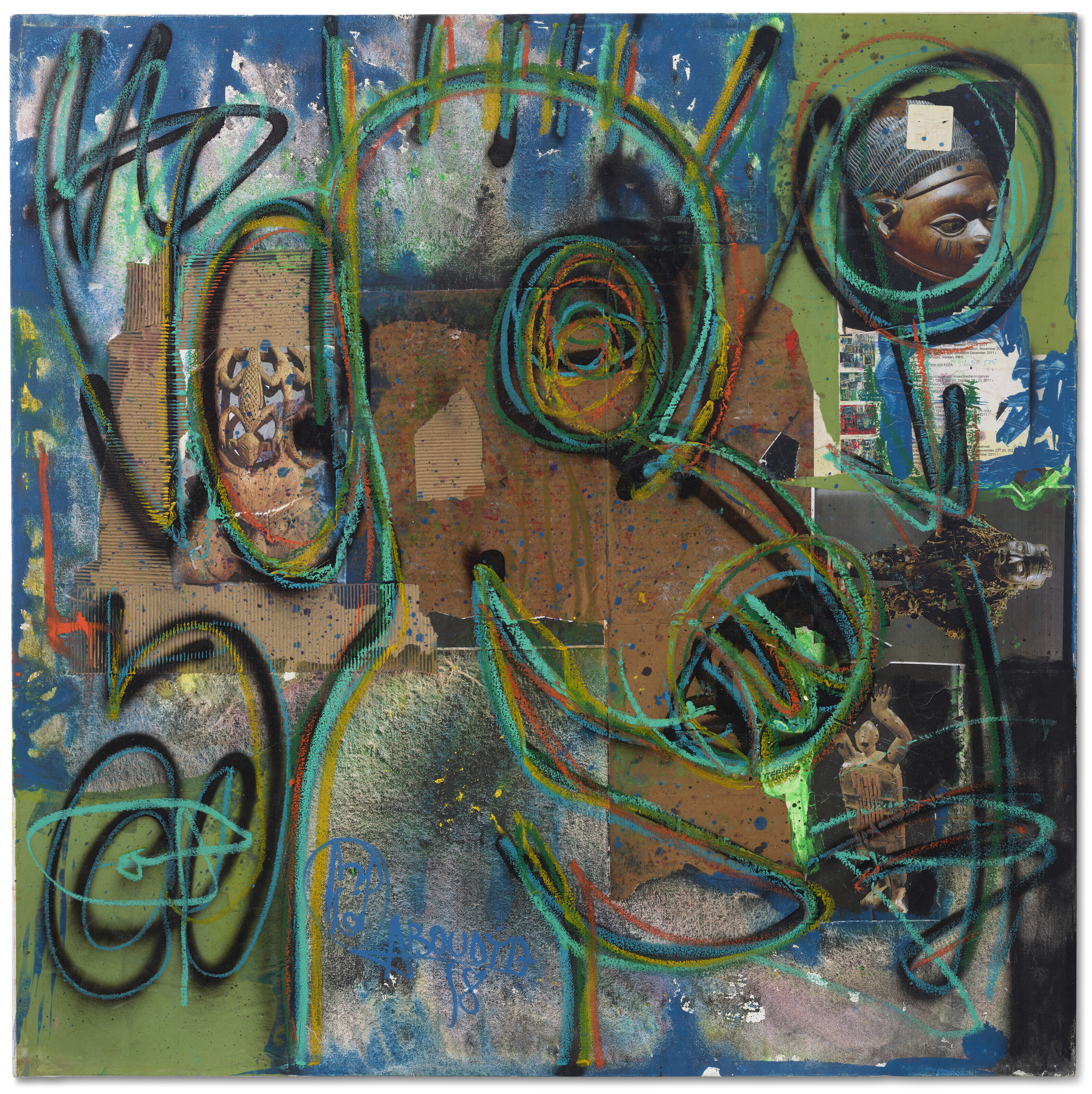 Aboudia, Untitled, 2018, offered in First open - Post-War and Contemporary Art until 4 June 2024 at Christie's Online