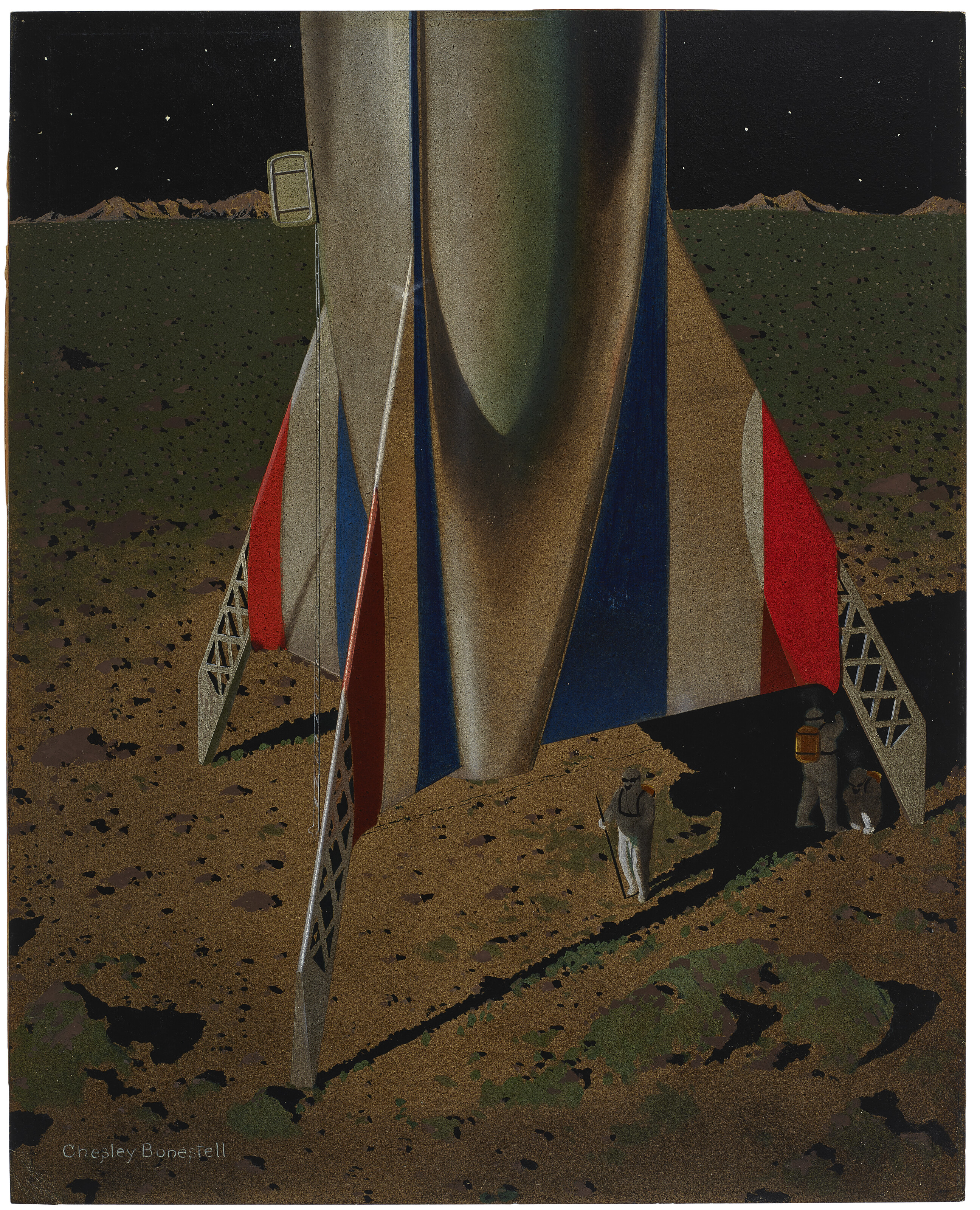 CHESLEY BONESTELL (1888-1986), THE SHIP STANDS NOSE UP, ALL READY