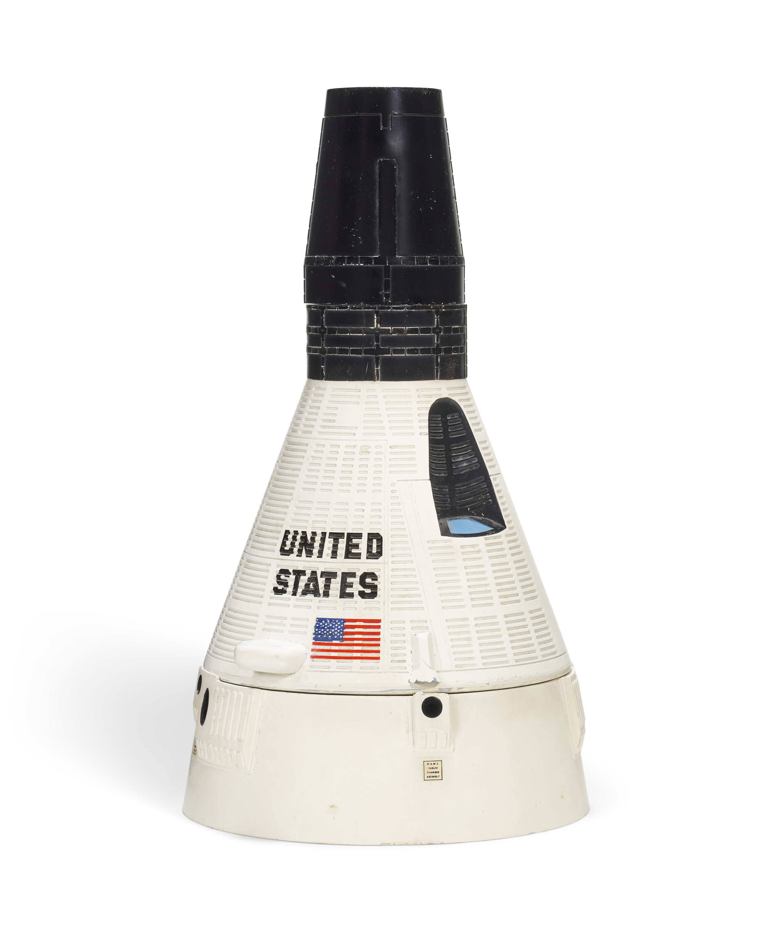 A THREE-PIECE SCALE MODEL OF THE GEMINI CAPSULE, CIRCA 1964