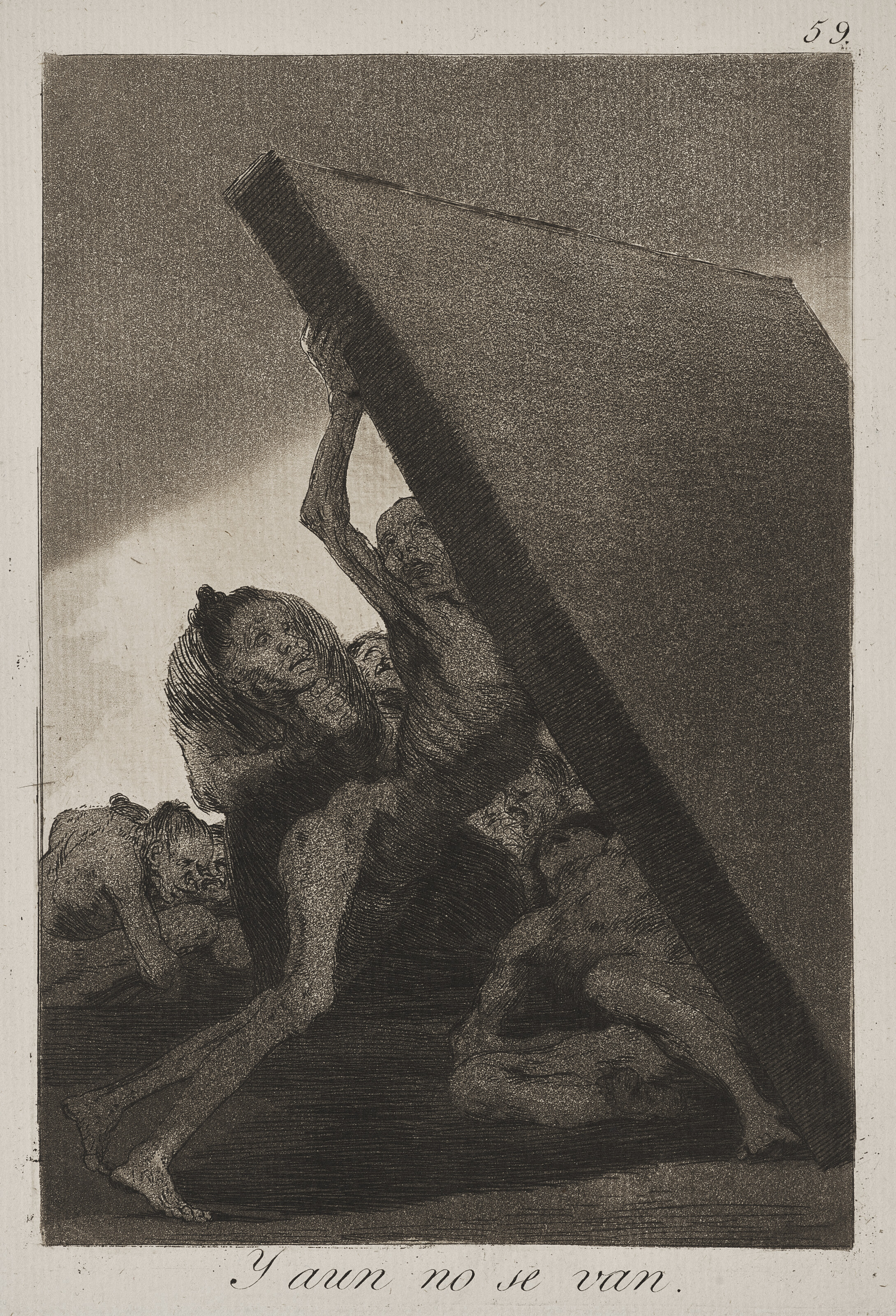 Y aun no se van. (And still they don't go.), Plate 59 from: Los Caprichos