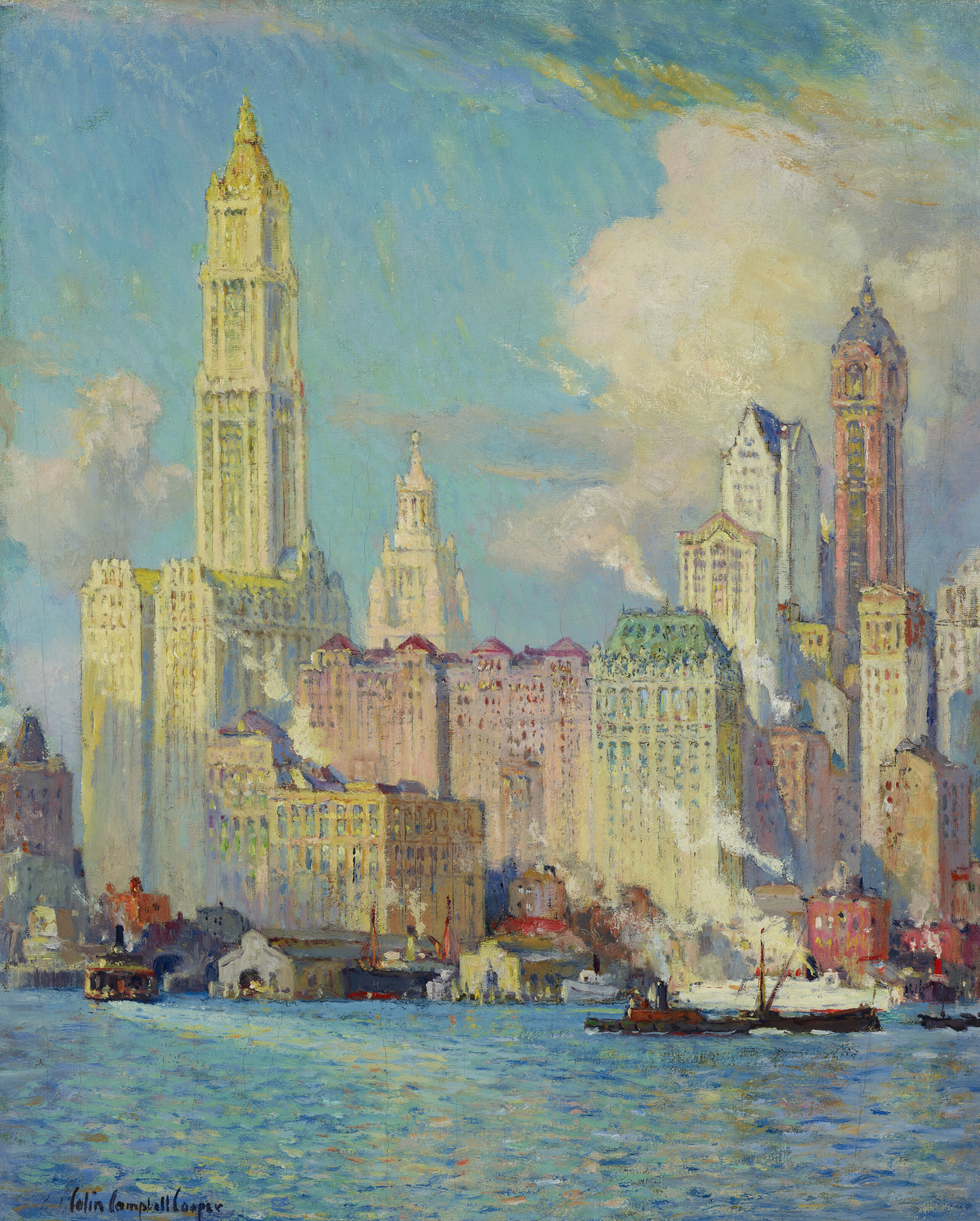 COLIN CAMPBELL COOPER (1856-1937), View of Wall Street (Study for