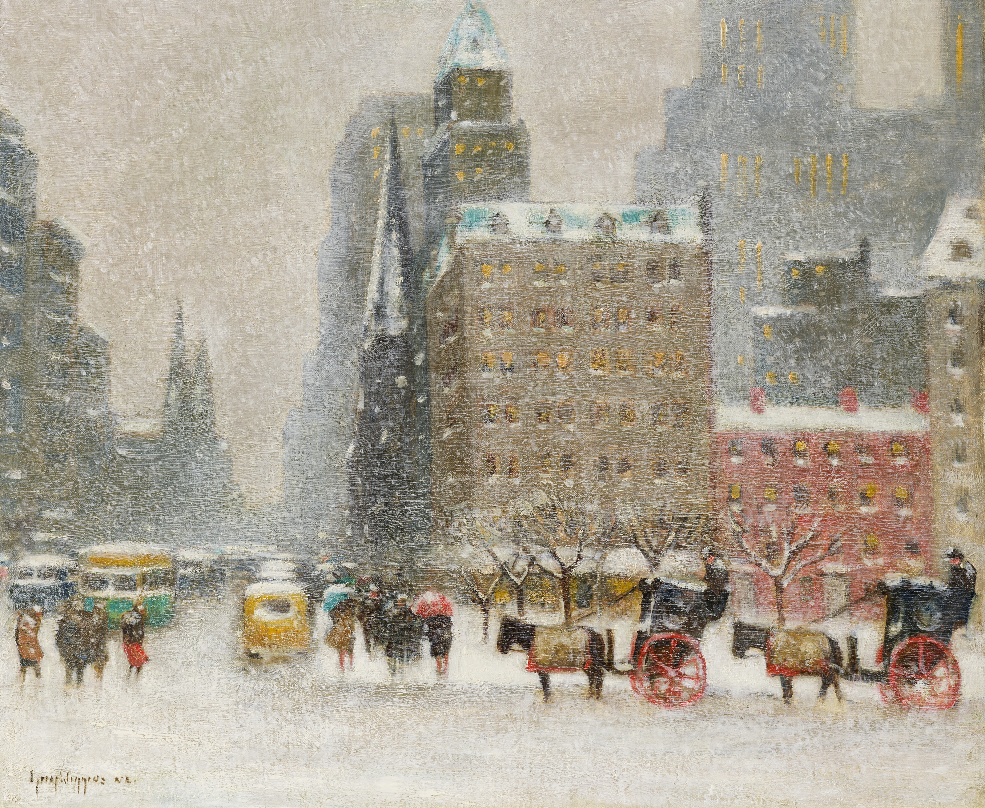 GUY CARLETON WIGGINS (1883-1962), Looking Down Fifth Avenue from the ...