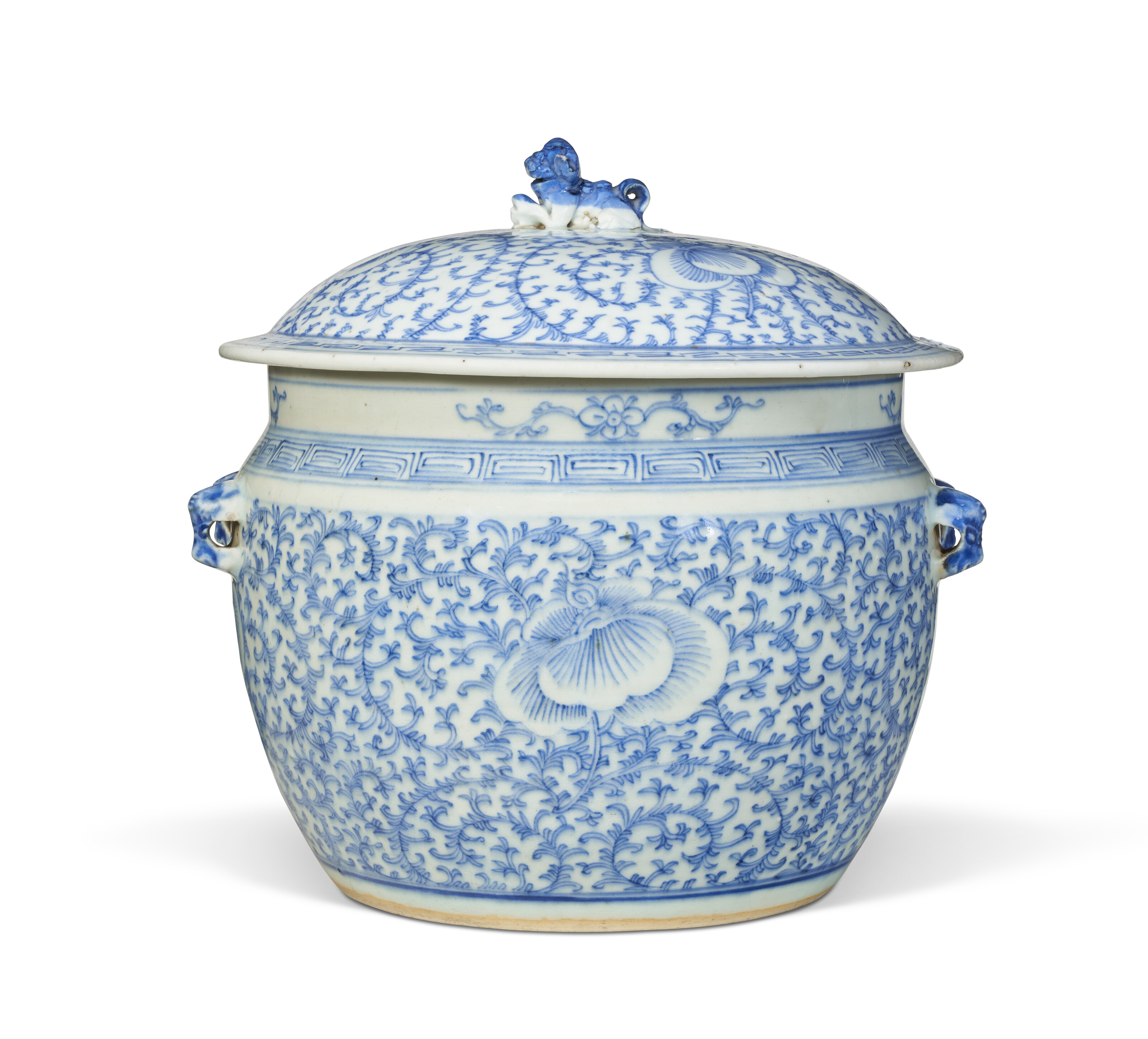 Blue & White Porcelain Lidded Rice Jar