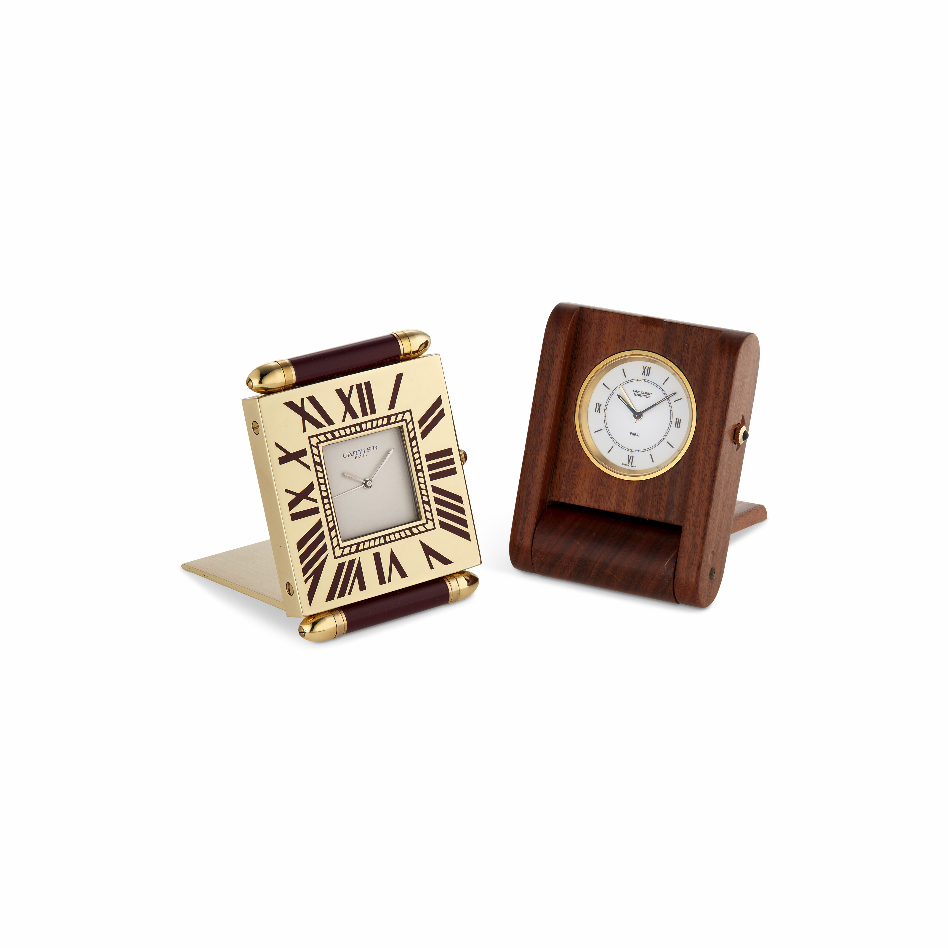 ね*こ様 Van Cleef & Arpels & Cartier ほか　箱、紙 CARTIER AND VAN CLEEF & ARPELS TRAVEL CLOCKS, | Christie's