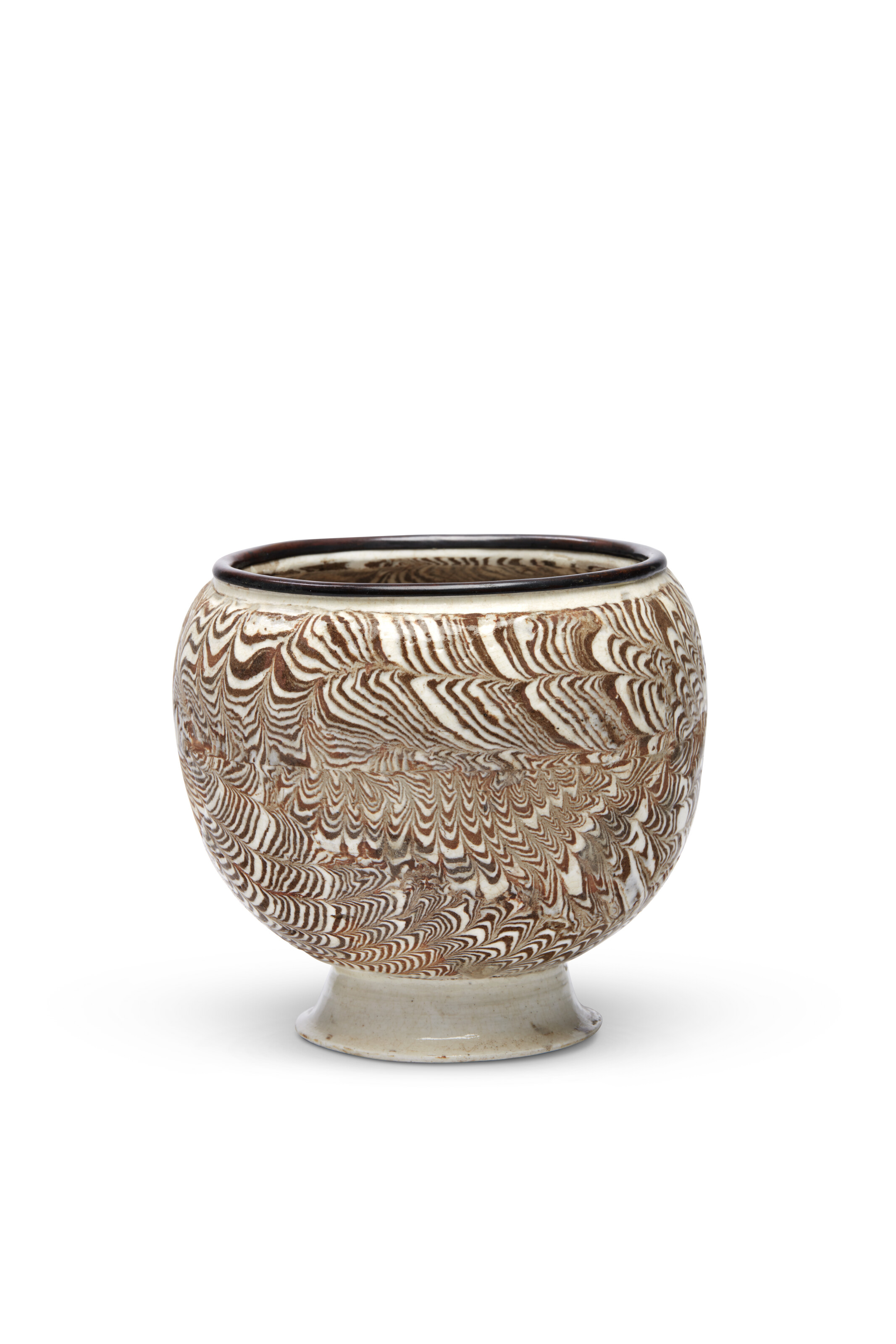 宋或更晚绞胎高足碗, CHINA, SONG DYNASTY (960-1279) OR LATER