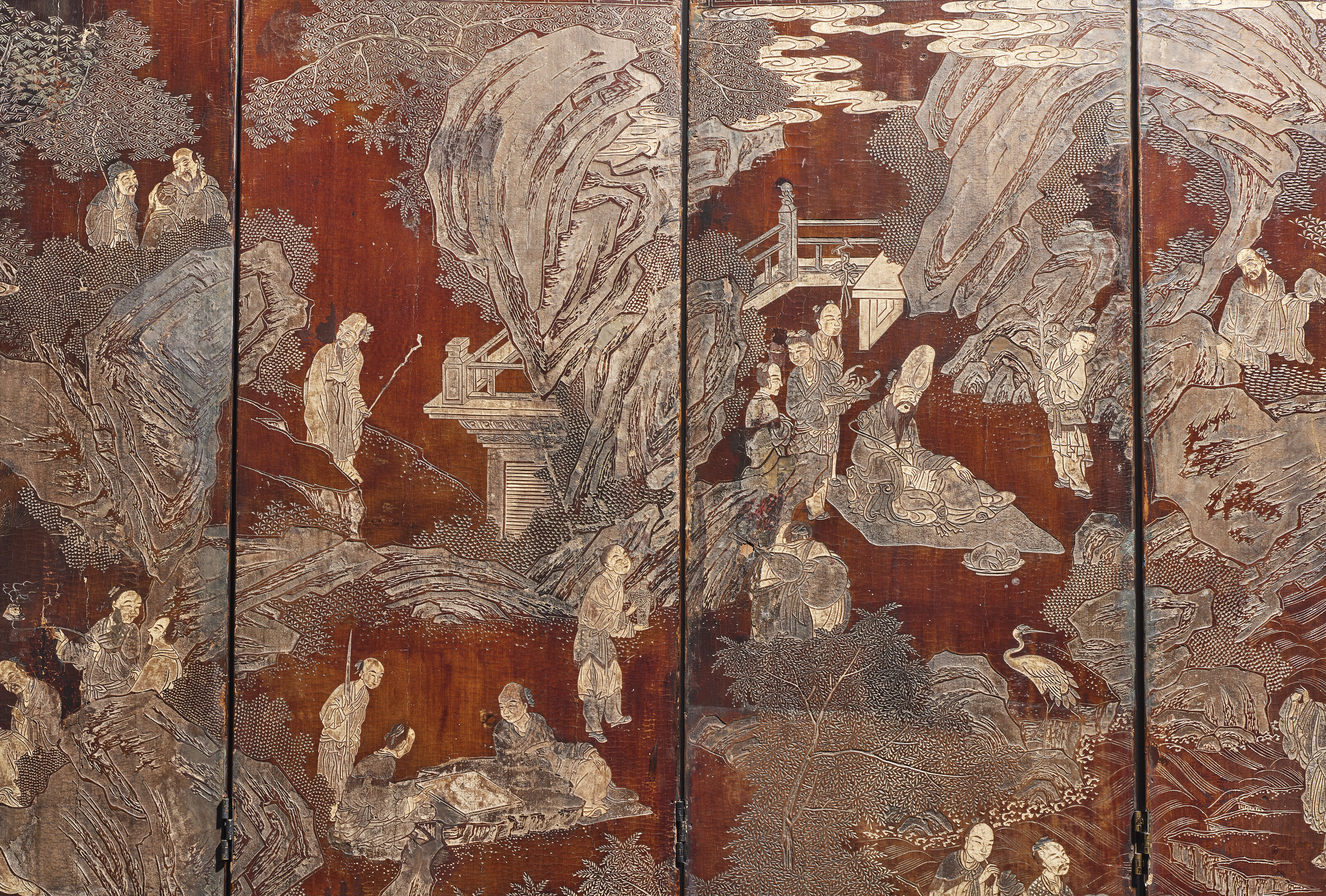 A TEN-FOLD COROMANDEL LACQUER SCREEN, CHINA, QING DYNASTY, KANGXI