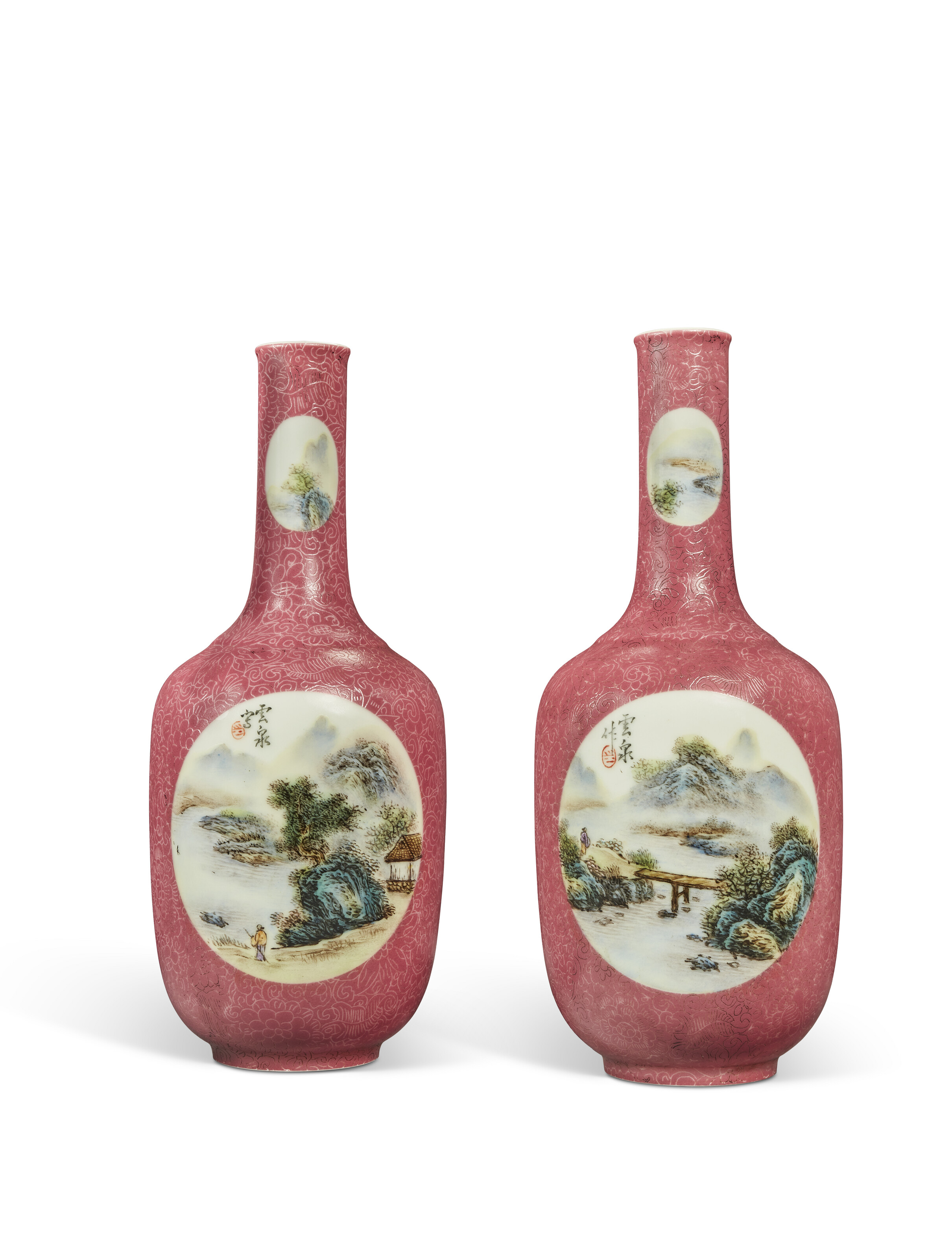 FOUR IRON-RED-DECORATED 'DRAGON' CUPS, CHINA, QING DYNASTY