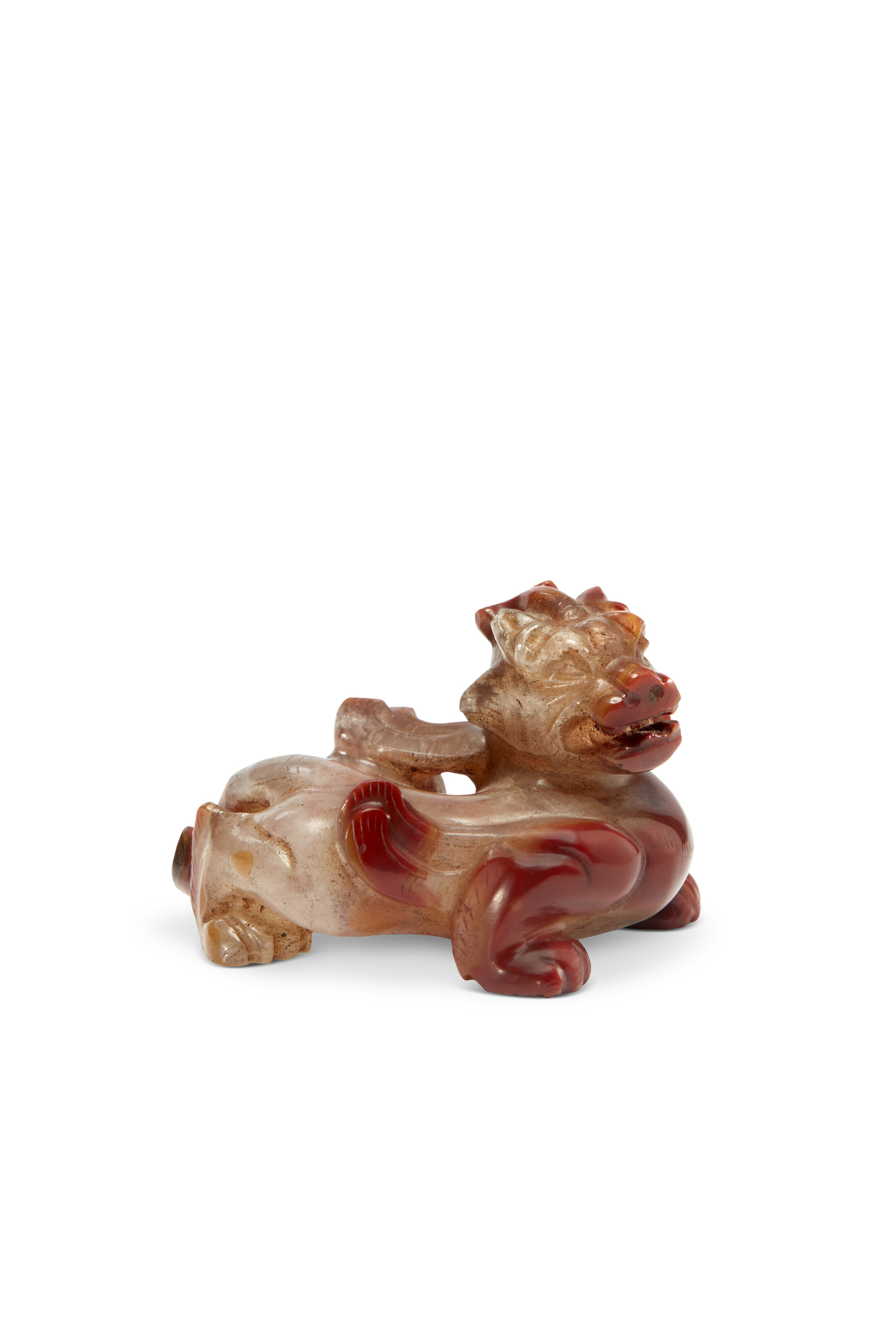 AN AGATE CARVING OF A MYTHICAL BEAST, CHINA, MING DYNASTY (1368