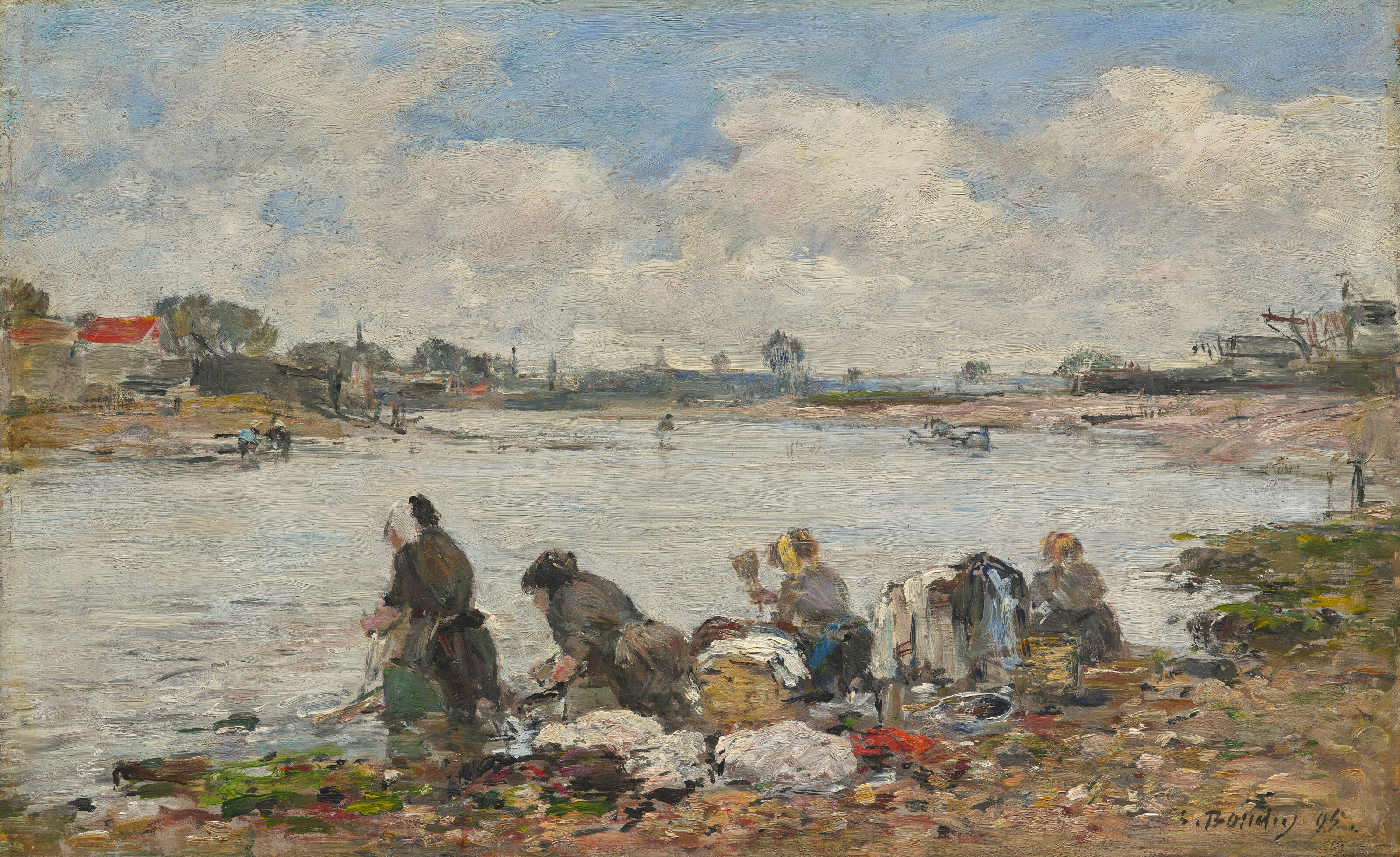 ウジェーヌ・ブーダンLAVEUSES AU BORD DE LA TOUQUES Eugène Boudin