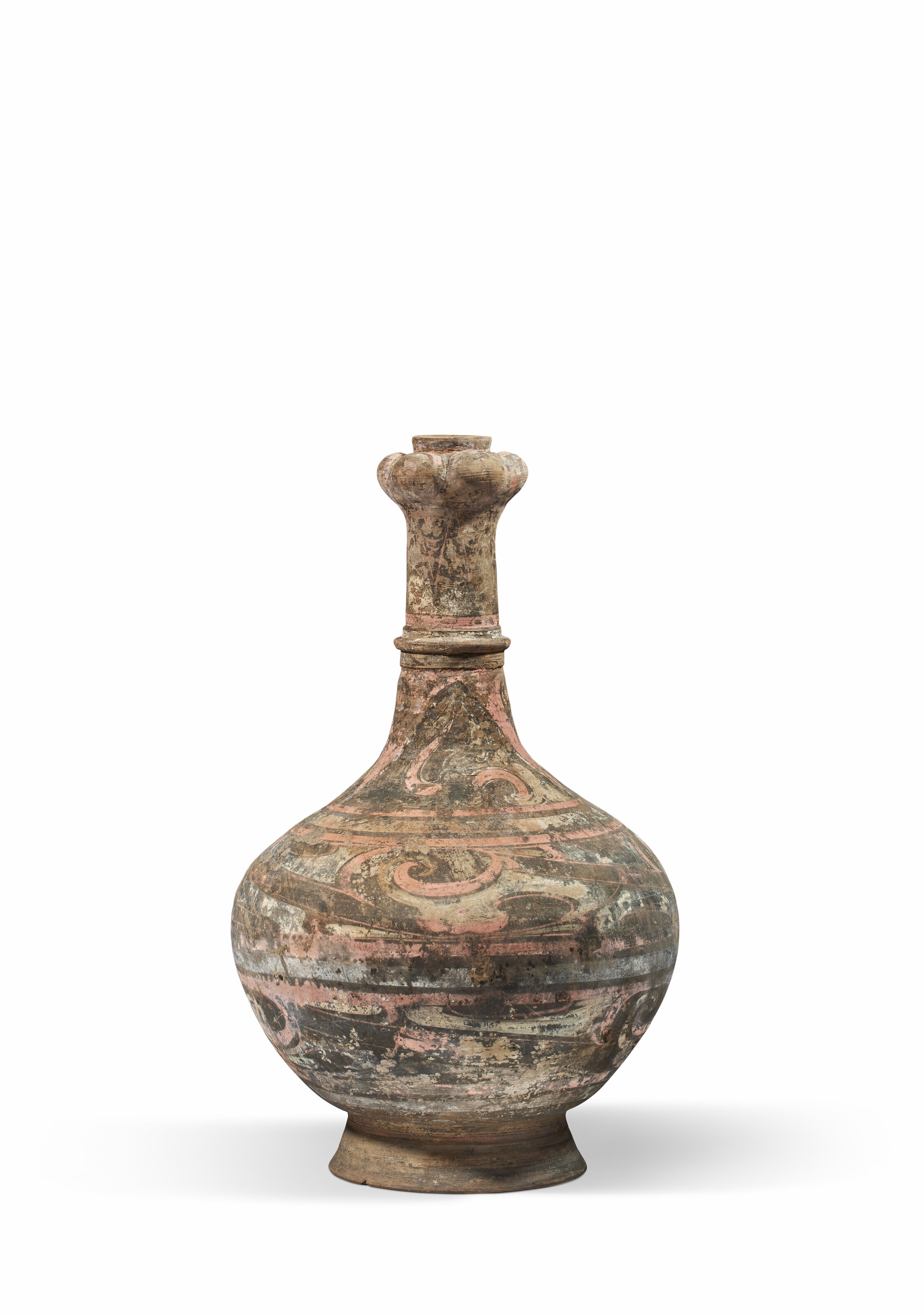 A BRONZE 'GARLIC-MOUTH' BOTTLE VASE, CHINA, HAN DYNASTY (206 B.C.