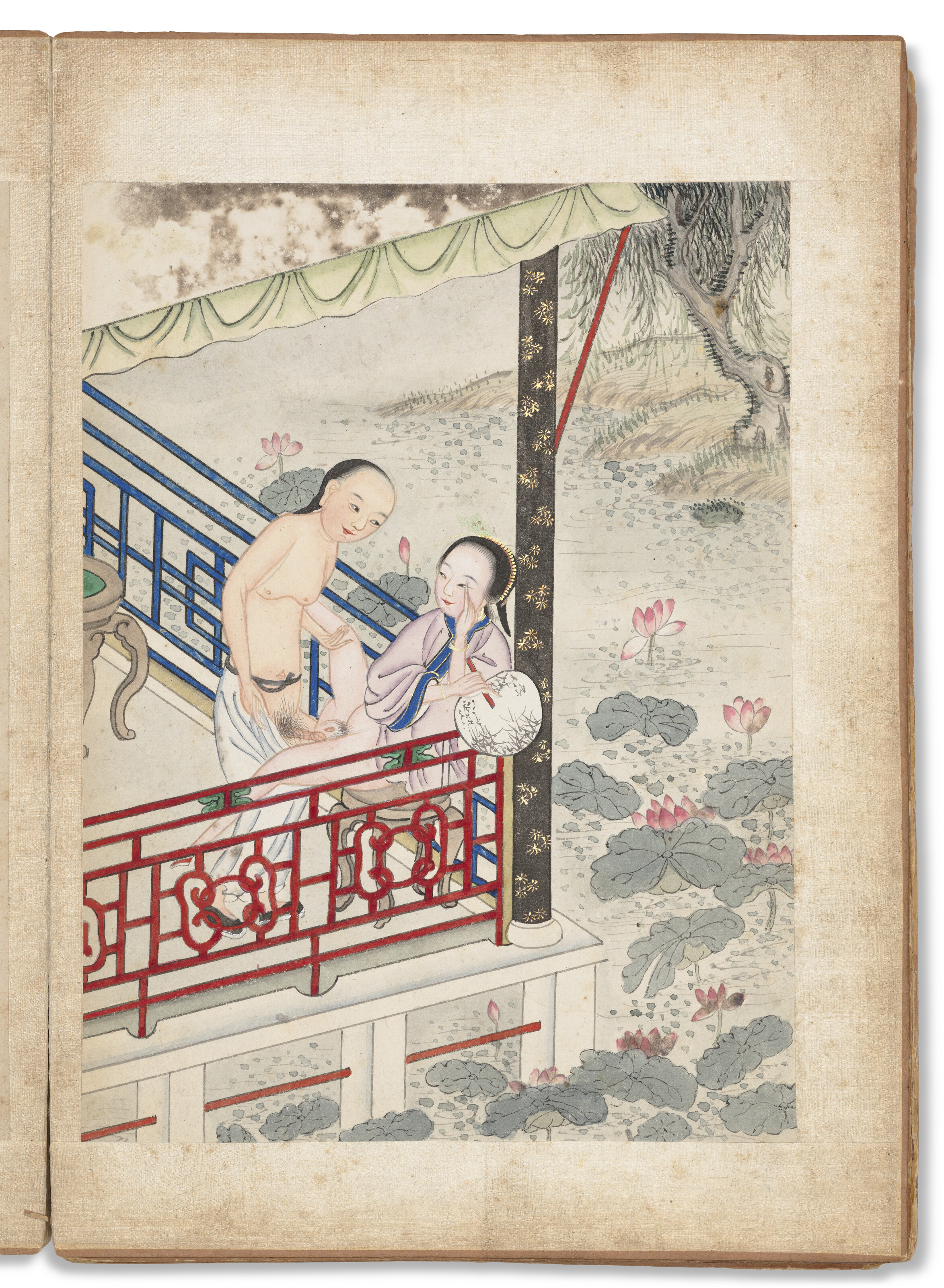 清十九世纪春宫图设色纸本册页八开, CHINA, QING DYNASTY, 19TH