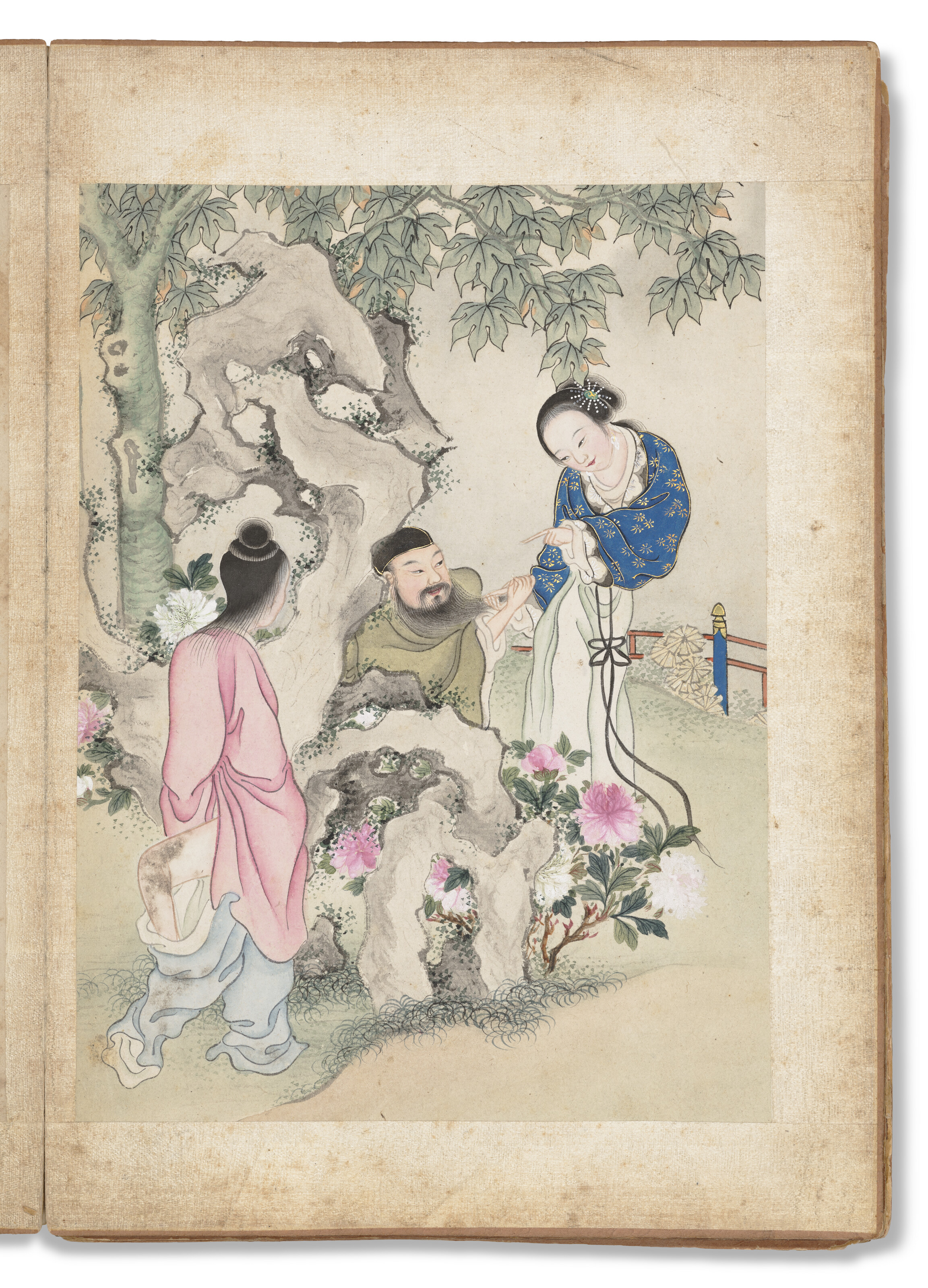 清十九世纪春宫图设色纸本册页八开, CHINA, QING DYNASTY, 19TH
