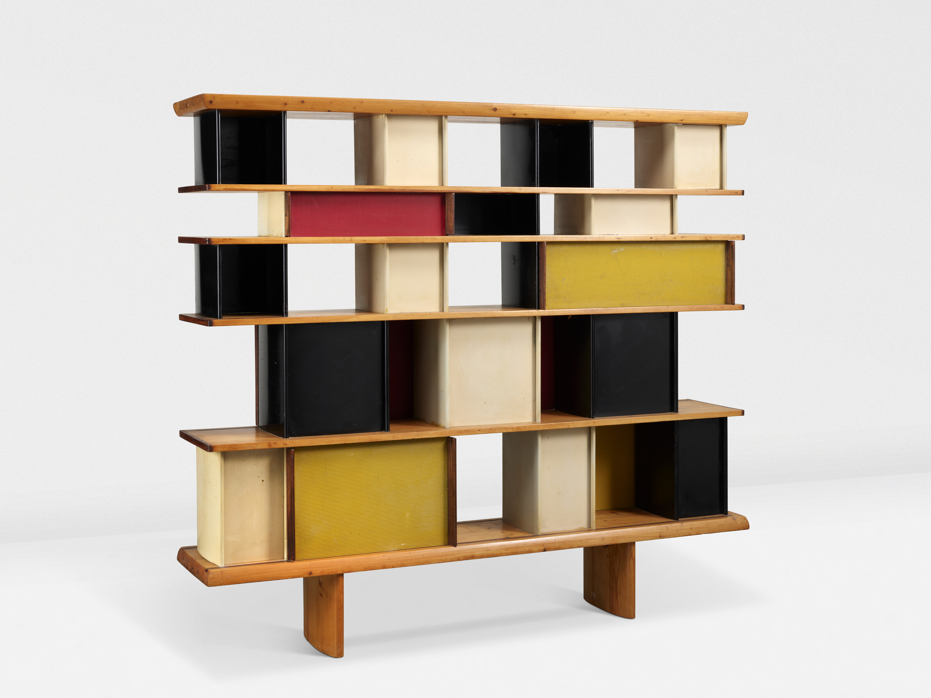 Charlotte Perriand, Bibliotheque Mexique, circa 1952. Designed for the Mexico Pavilion of the Cite Universitaire Internationale de Paris, offered in Design on 23 May 2024 at Christie's in Paris