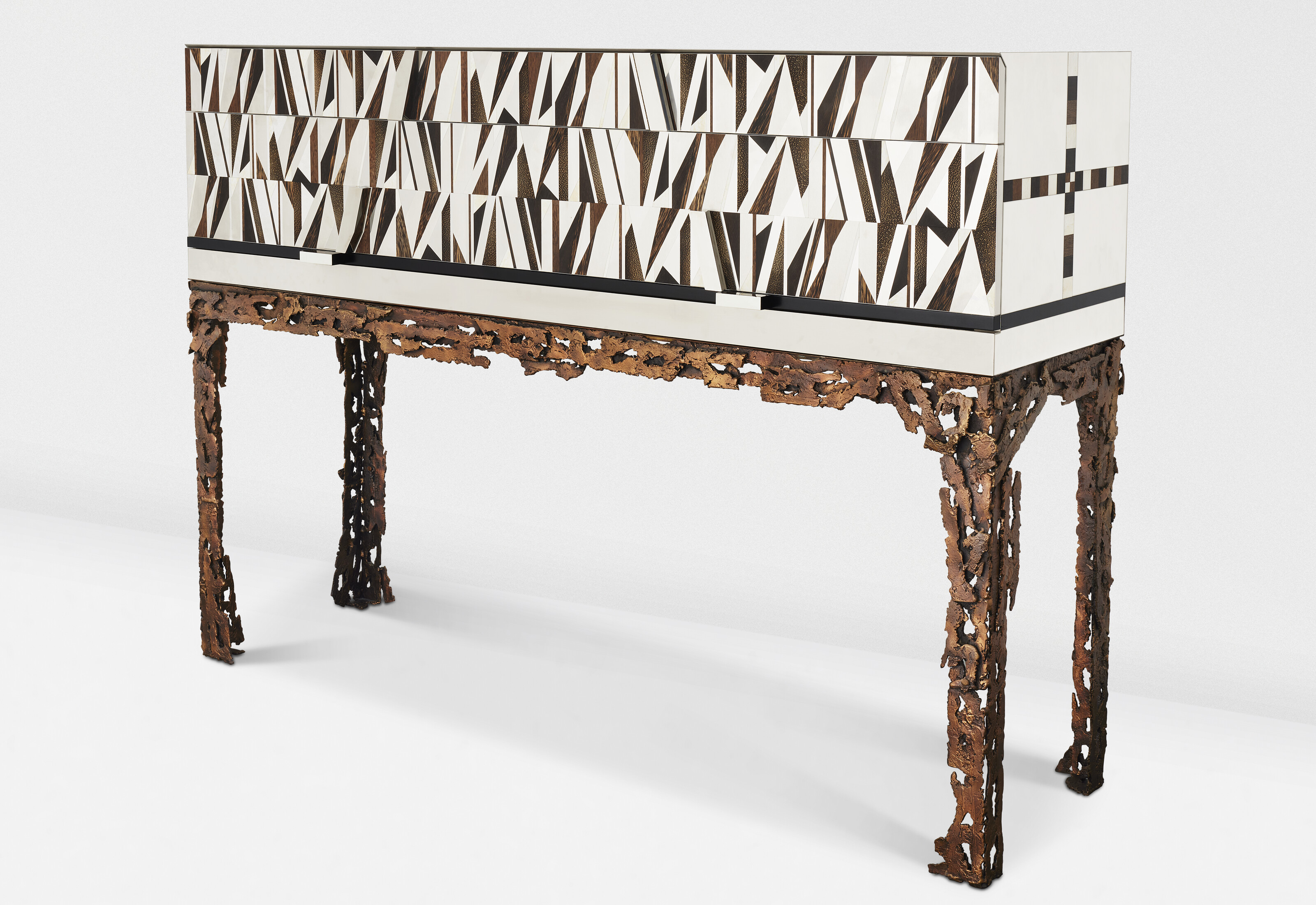 Maria Pergay, Marqueterie cabinet, special edition, 2005, offered in Design on 3 December 2024 at Christie's in Paris