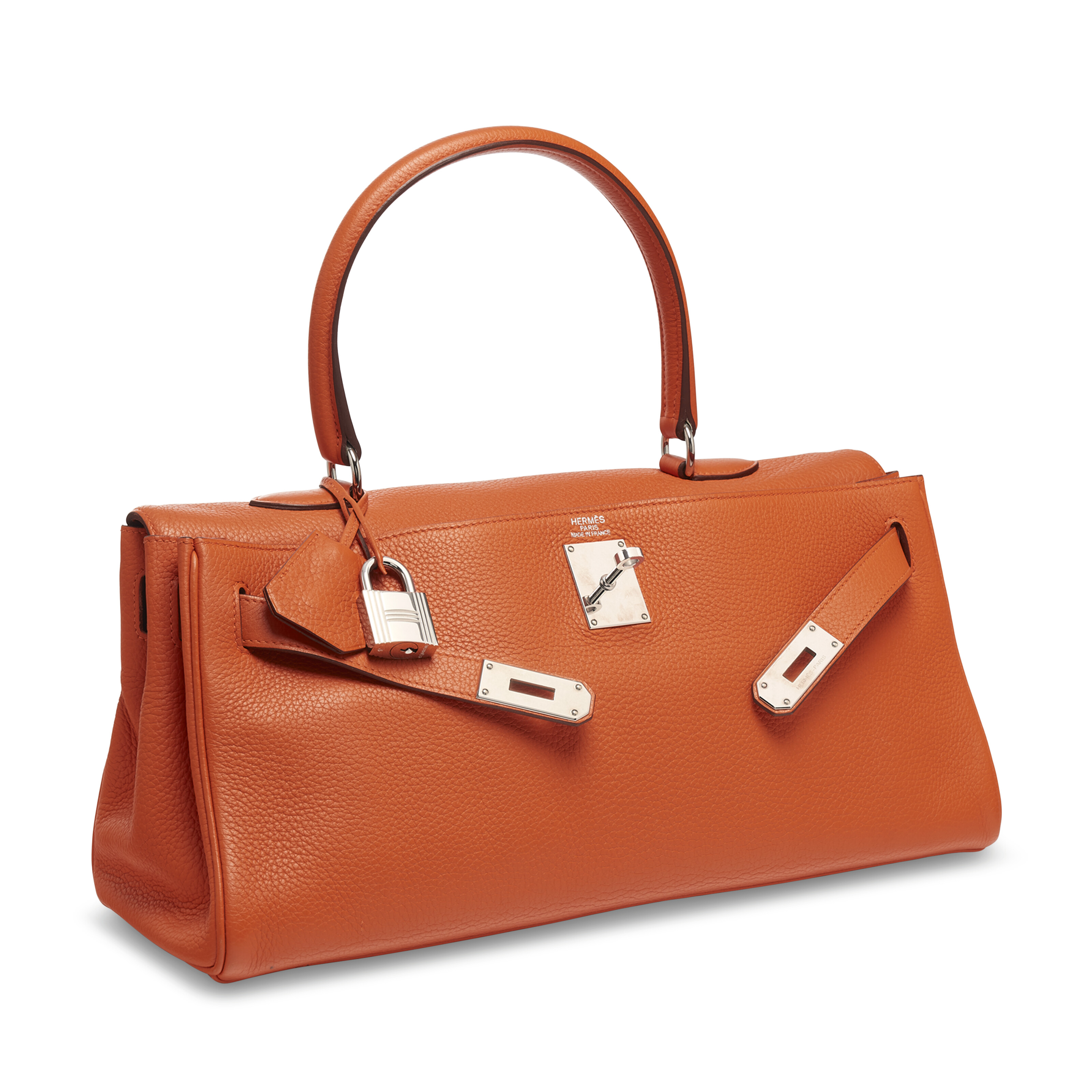 AN ORANGE H CLÉMENCE LEATHER JPG KELLY SHOULDER 42 WITH PALLADIUM