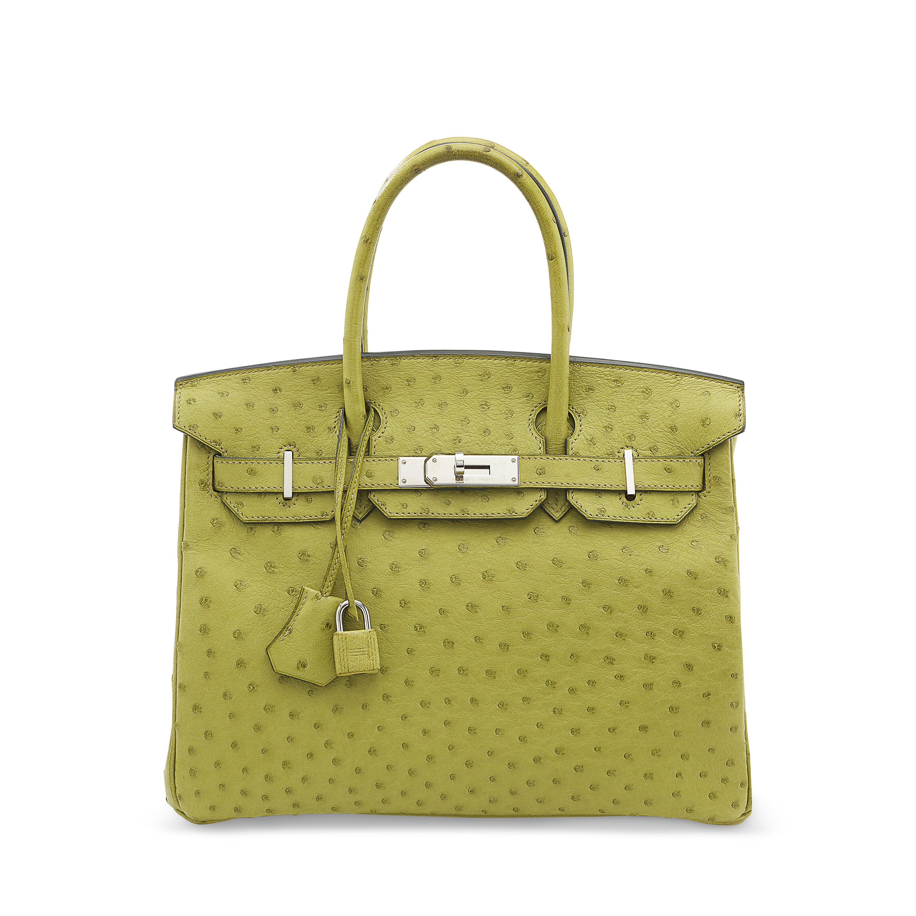 A VERT ANIS OSTRICH BIRKIN 30 WITH PALLADIUM HARDWARE, HERMÈS 