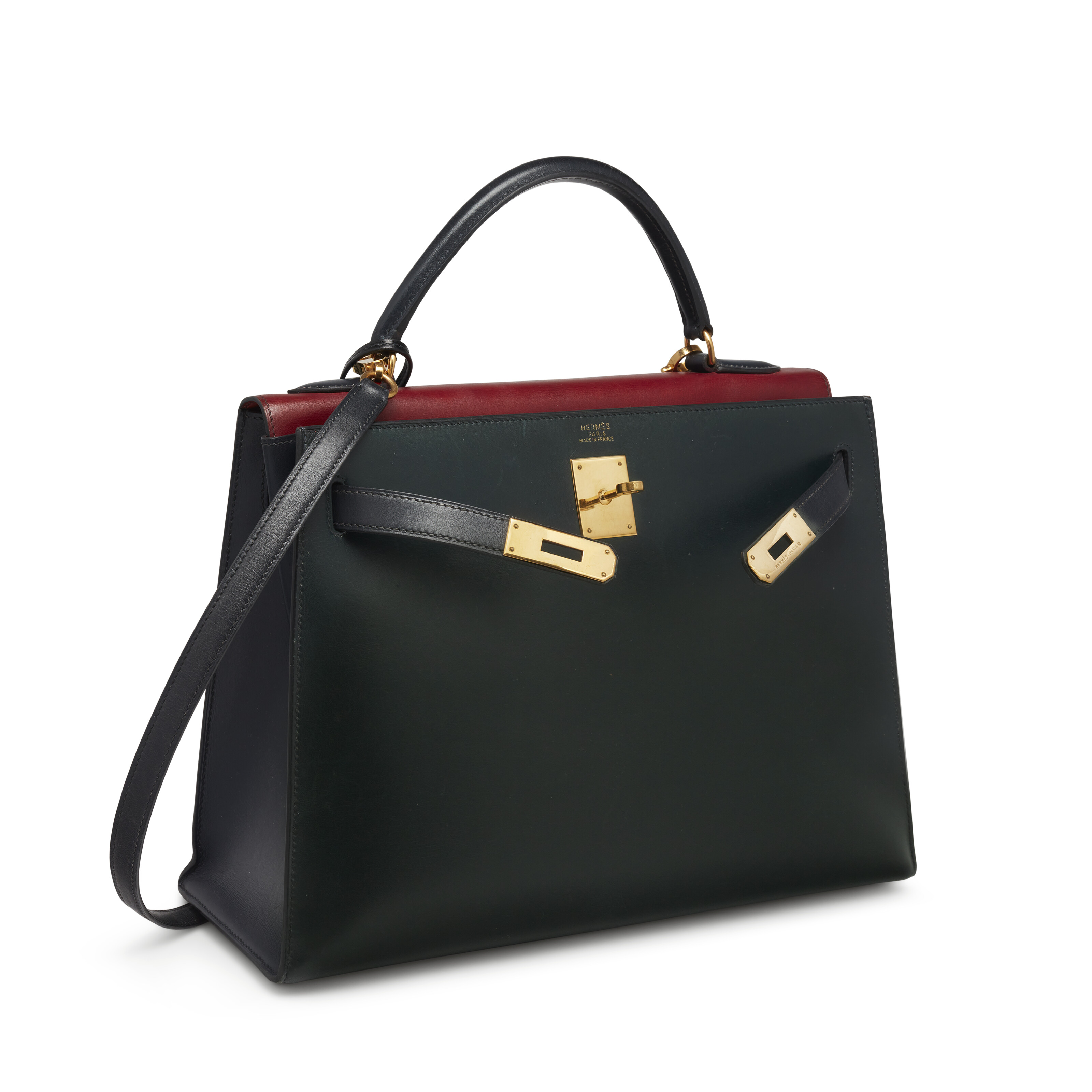 A LIMITED EDITION VERT FONCÉ, ROUGE H & BLEU MARINE CALF BOX