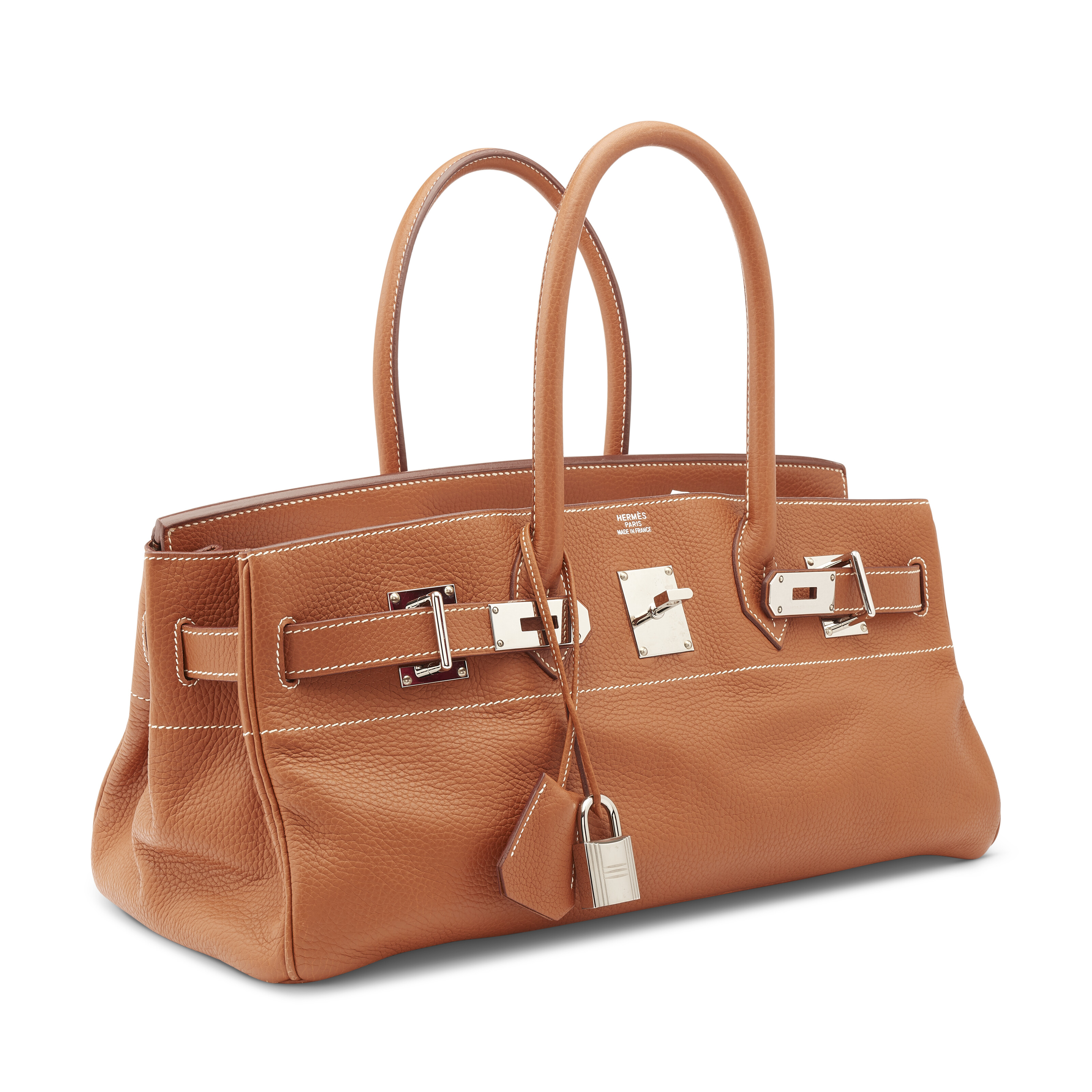 A GOLD CLÉMENCE LEATHER JPG SHOULDER BIRKIN 42 WITH