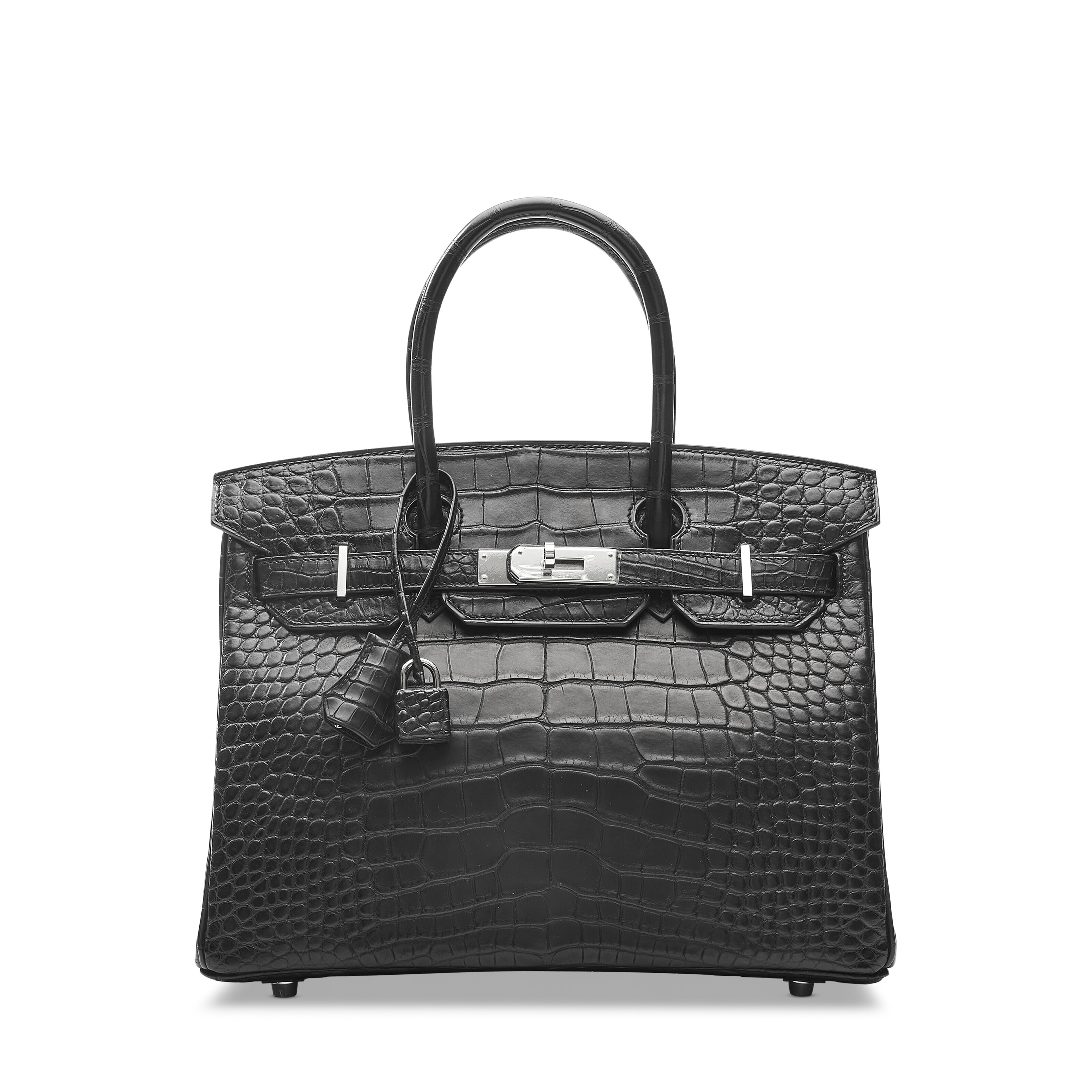 A MATTE BLACK ALLIGATOR BIRKIN 30 WITH PALLADIUM HARDWARE, HERMÈS