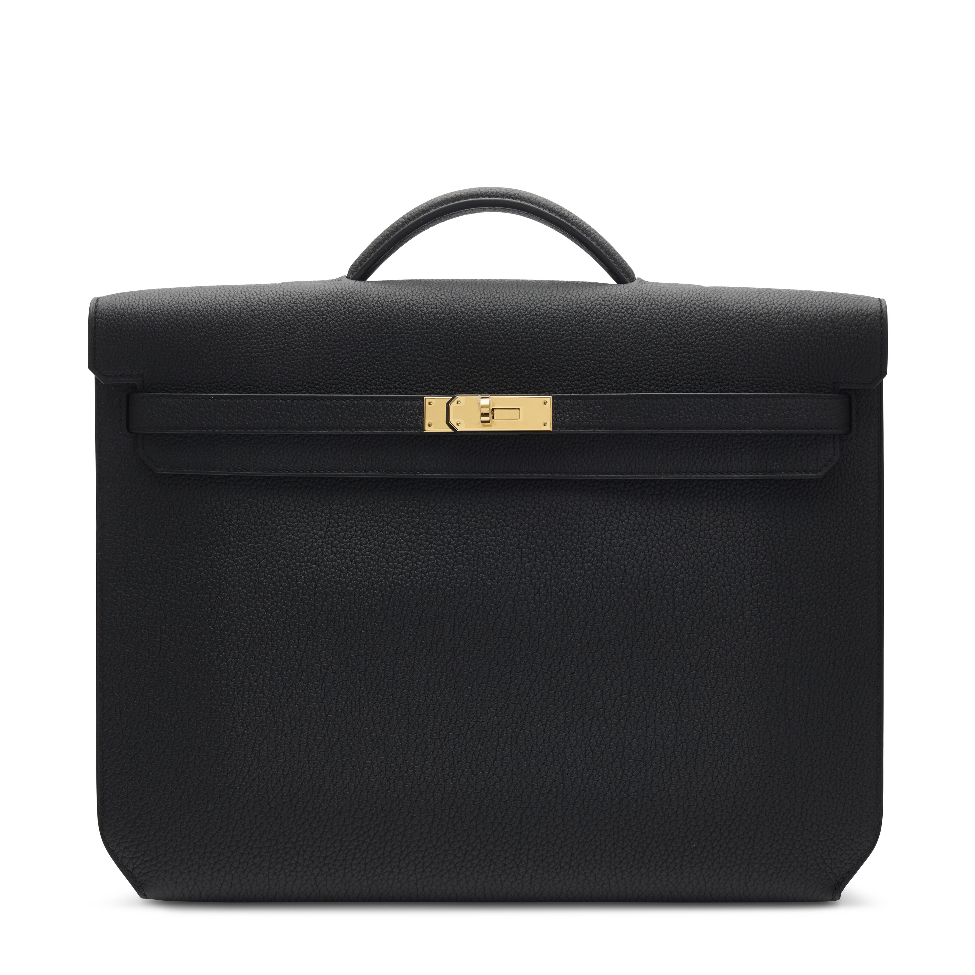 A BLACK CLÉMENCE LEATHER KELLY DÉPÊCHES 36 WITH GOLD