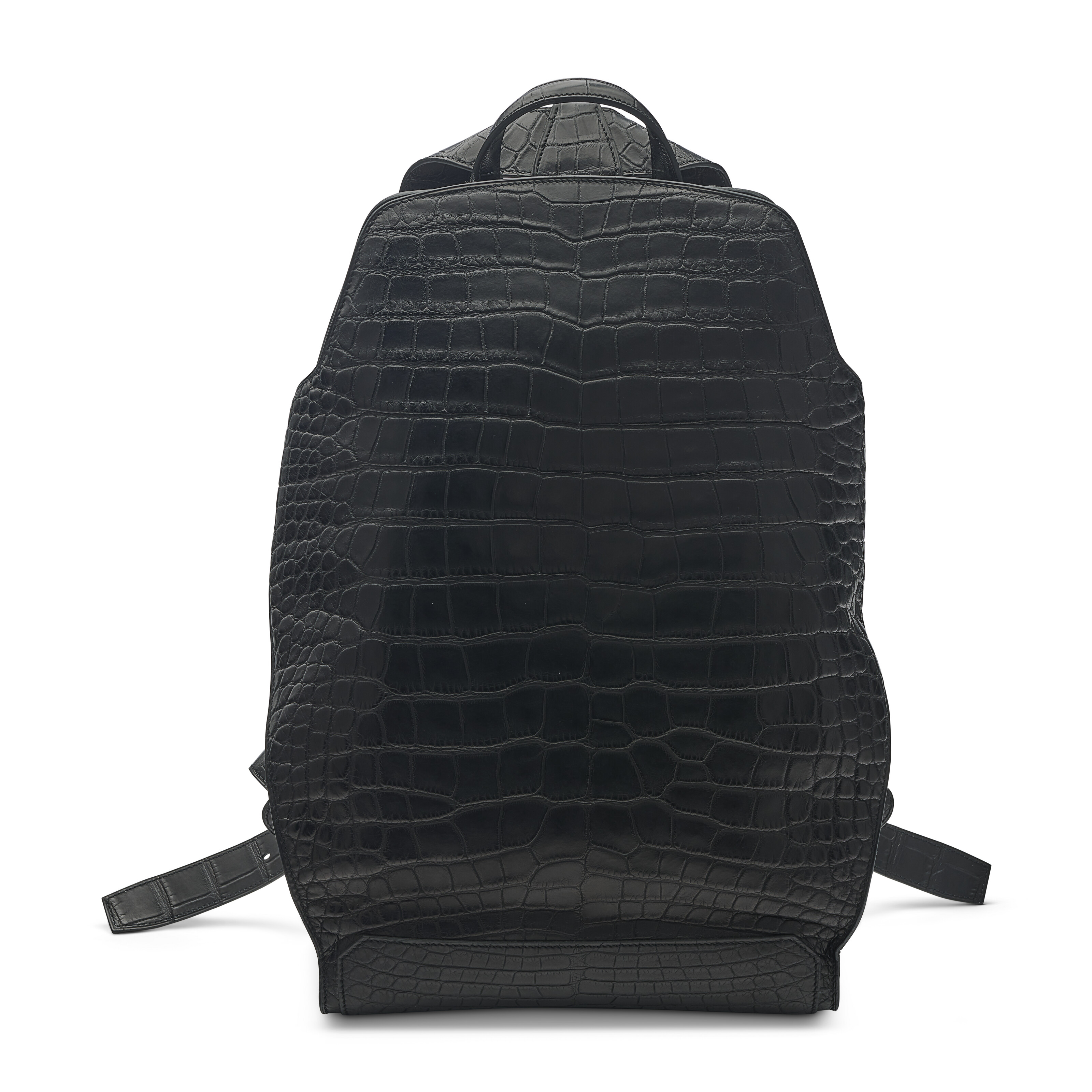 A MATTE BLACK ALLIGATOR CITY BACKPACK WITH PALLADIUM HARDWARE HERMES 2018 Christie s