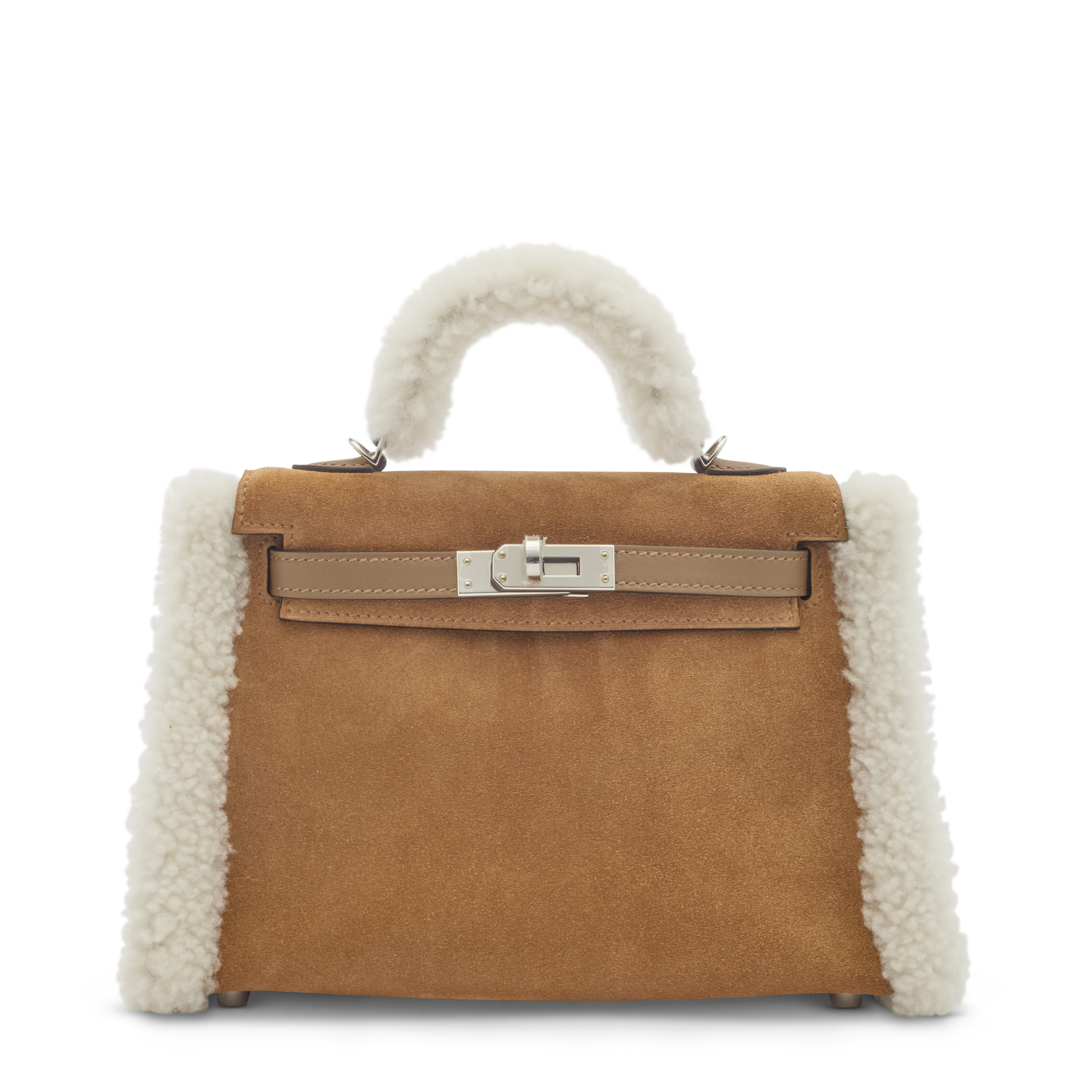 A RARE, CHAMOIS VEAU GRIZZLY LEATHER, ALEZAN SWIFT LEATHER & ÉCRU
