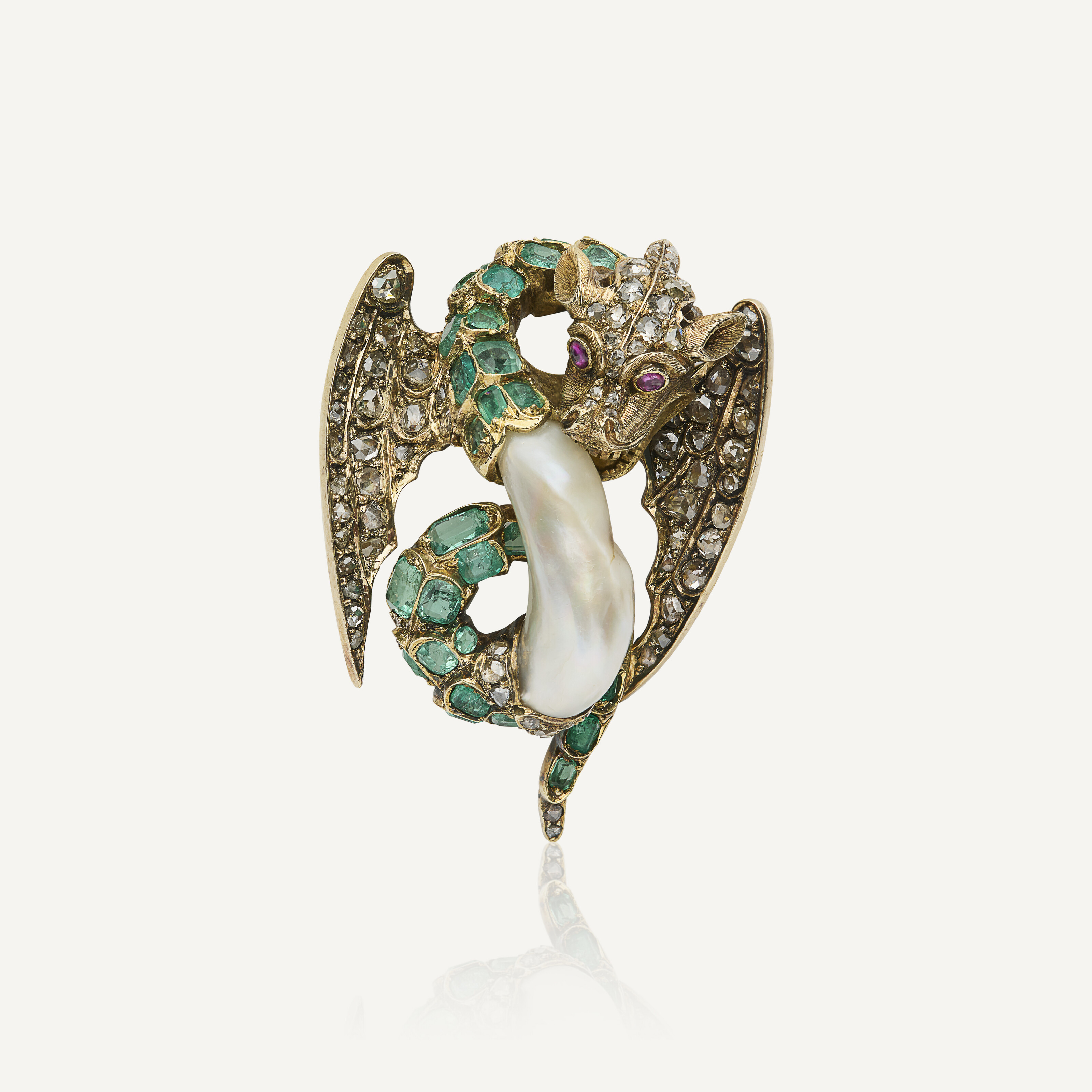 Broche Ancienne Chimère - Bijou Antique Occasion, Métal Inconnu