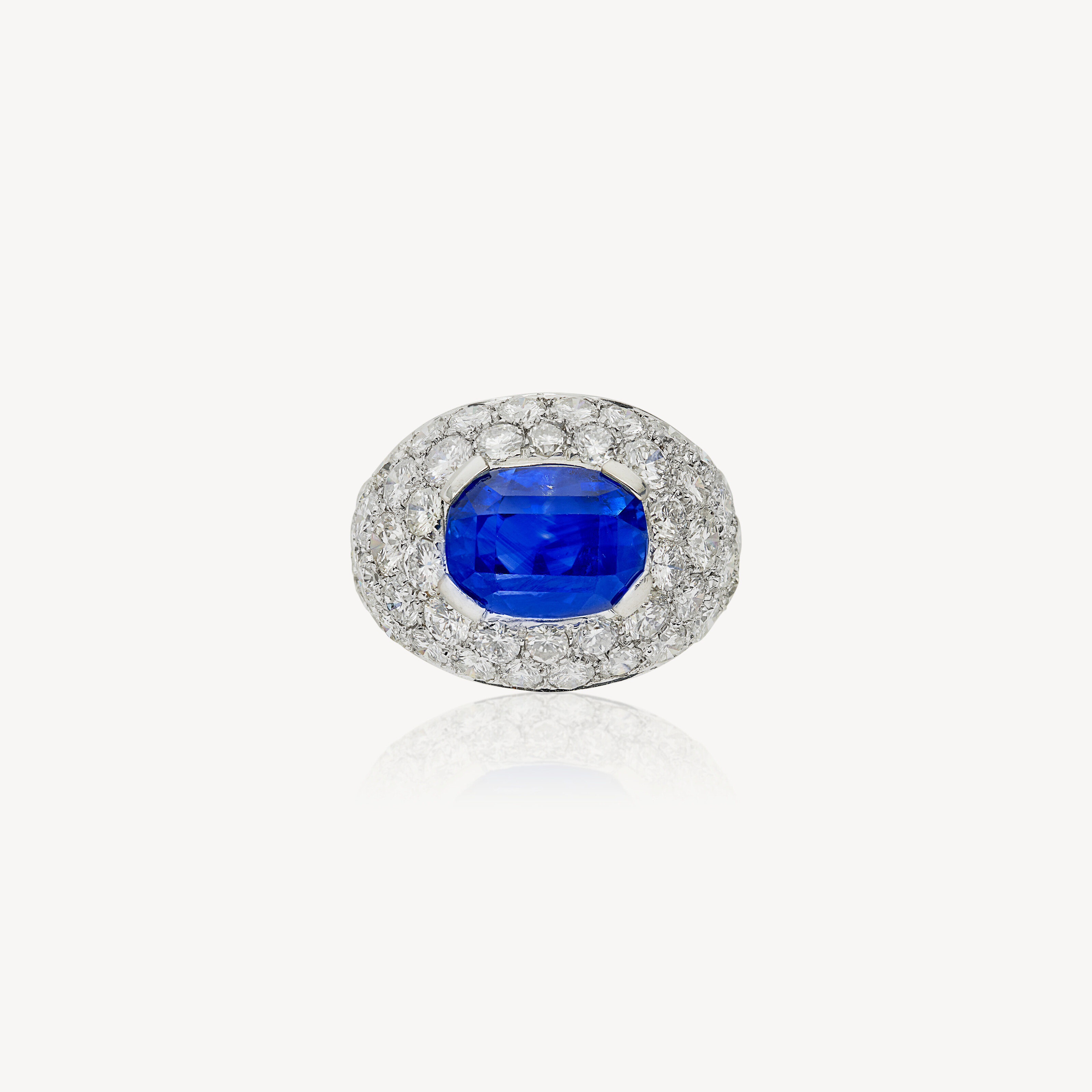 Bague Saphir Et Diamants Or Jaune 14k - 0.25 Ct Diamants SI1/G + 0.75 Ctw Saphir - Taille 5.25