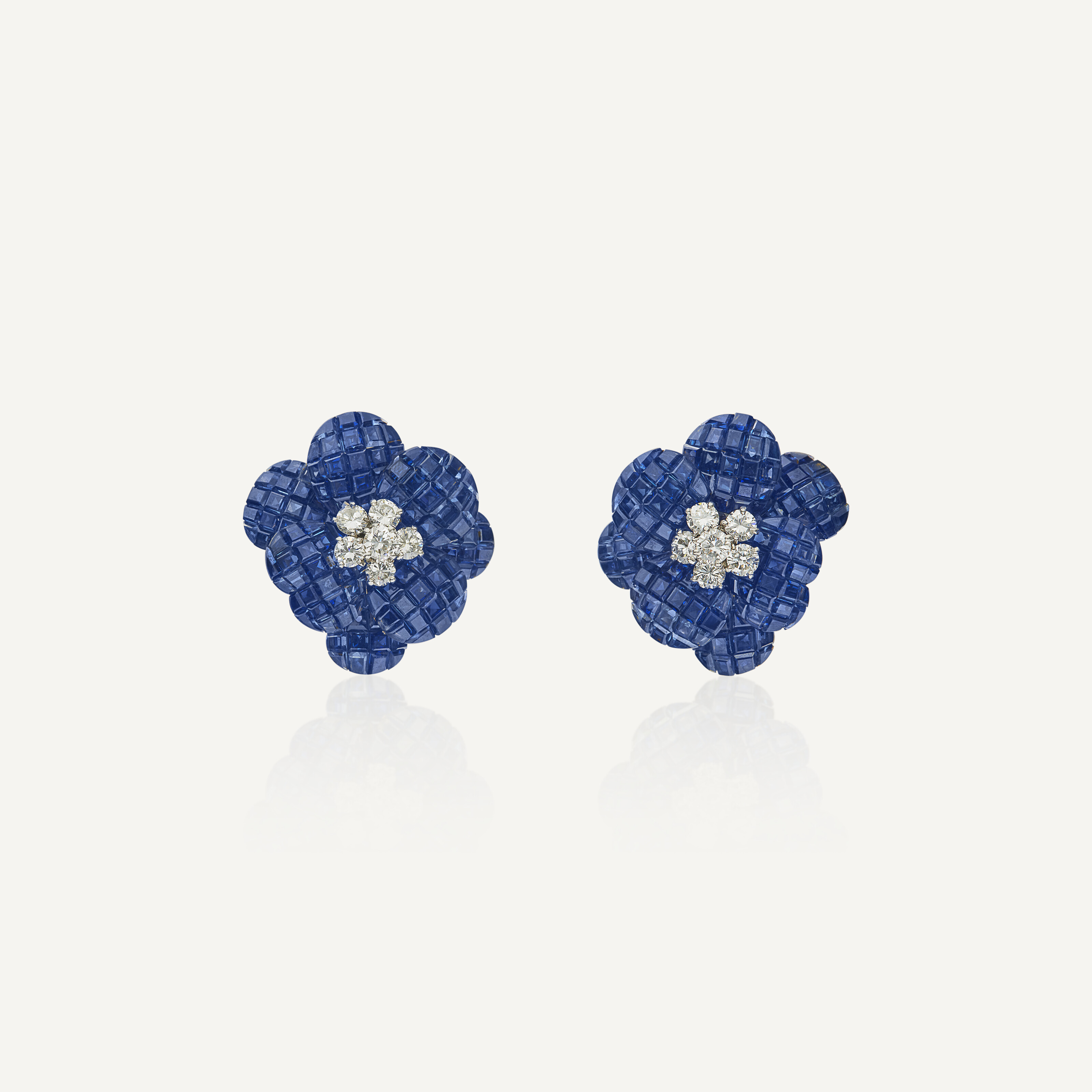 Boucles D'oreilles Or Blanc Diamants Saphirs 1.60 - Exclusive Sapphire, Neuf Avec étiquettes