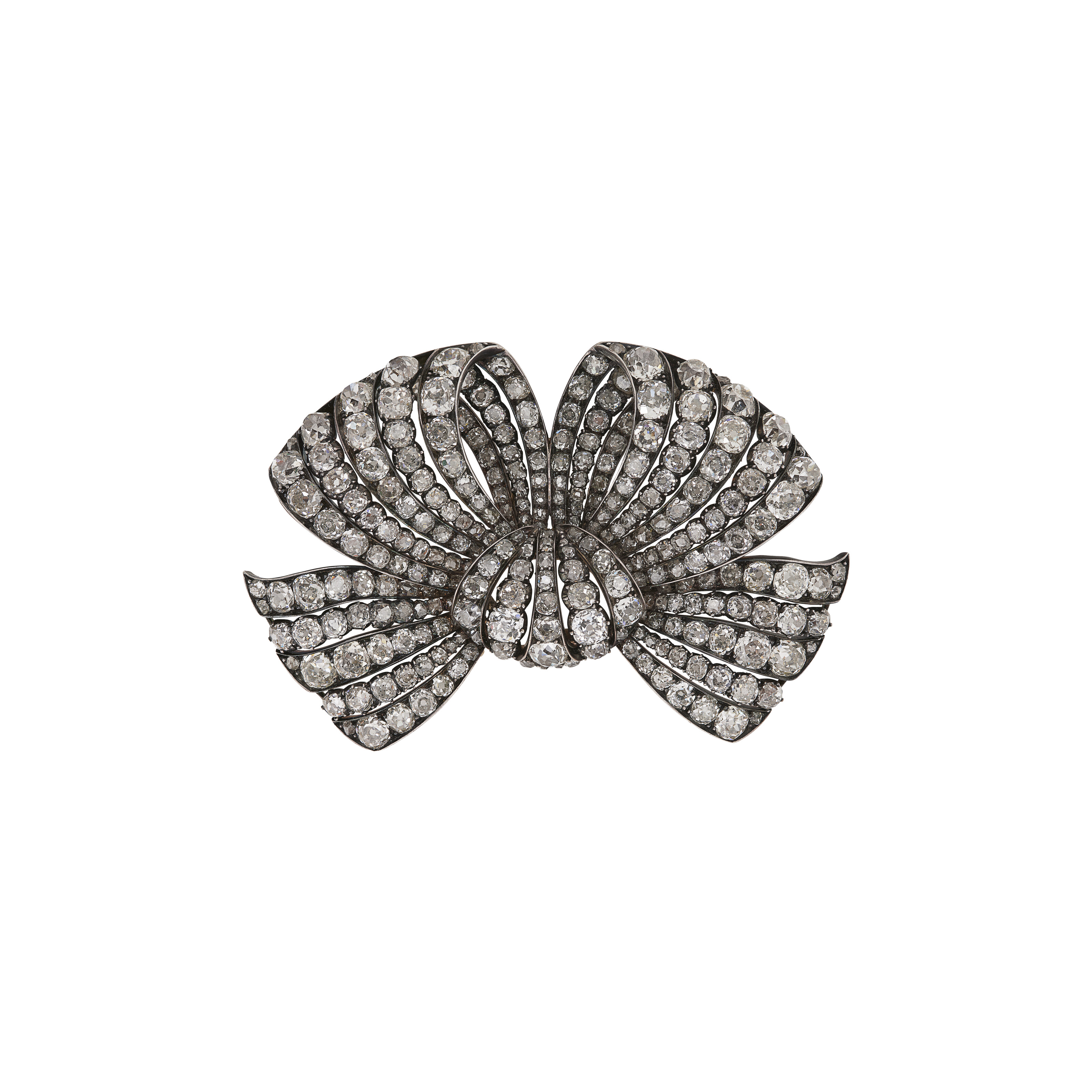 Broche Ancienne Grand Nœud En Métal Doré, XIXe Siècle, France - Bon état Vintage