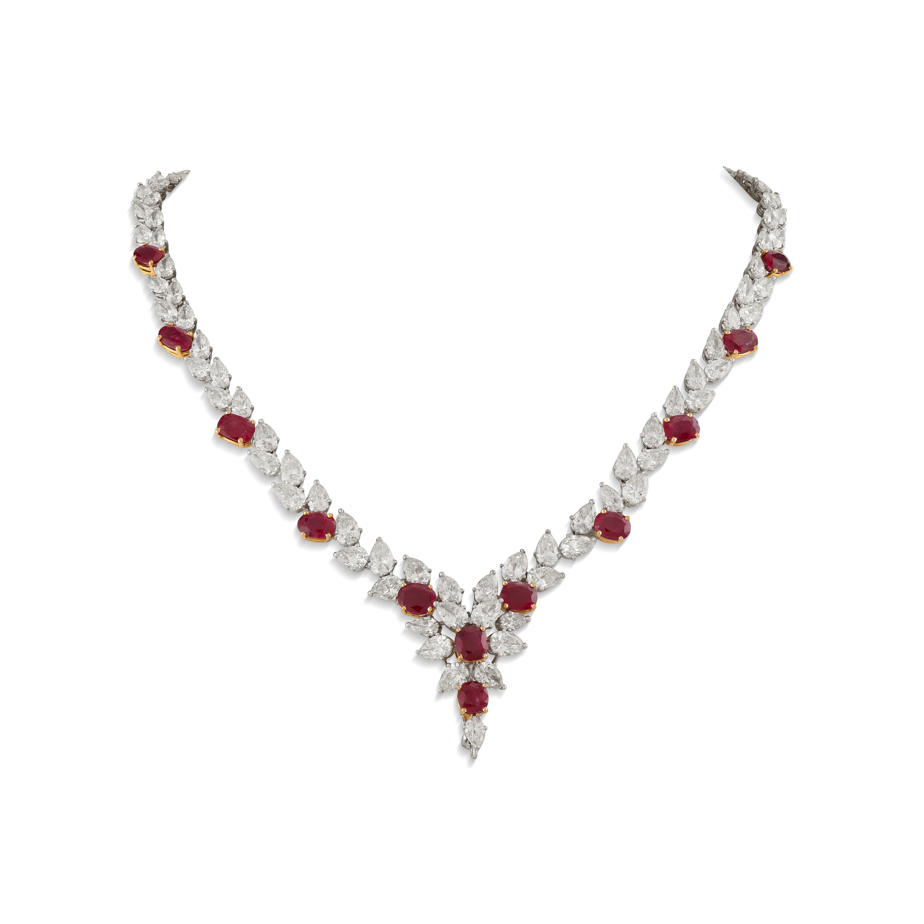 Parure 2 Pièces Argent Rhodié Rubis Et Diamants Cz Marquise - Dolly-Bijoux Neuf