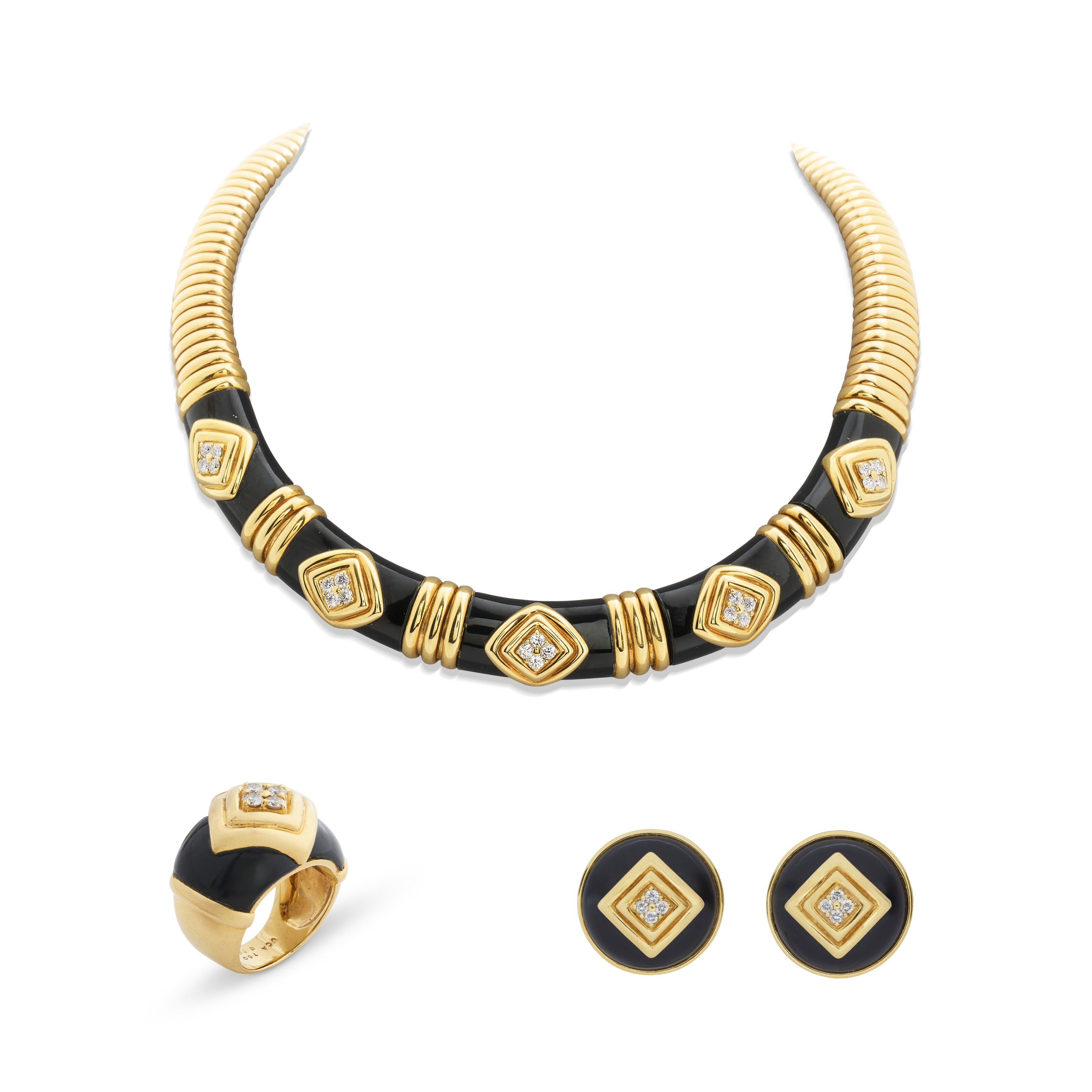 VAN CLEEF ARPELS PARURE ONYX ET DIAMANTS, Christie's