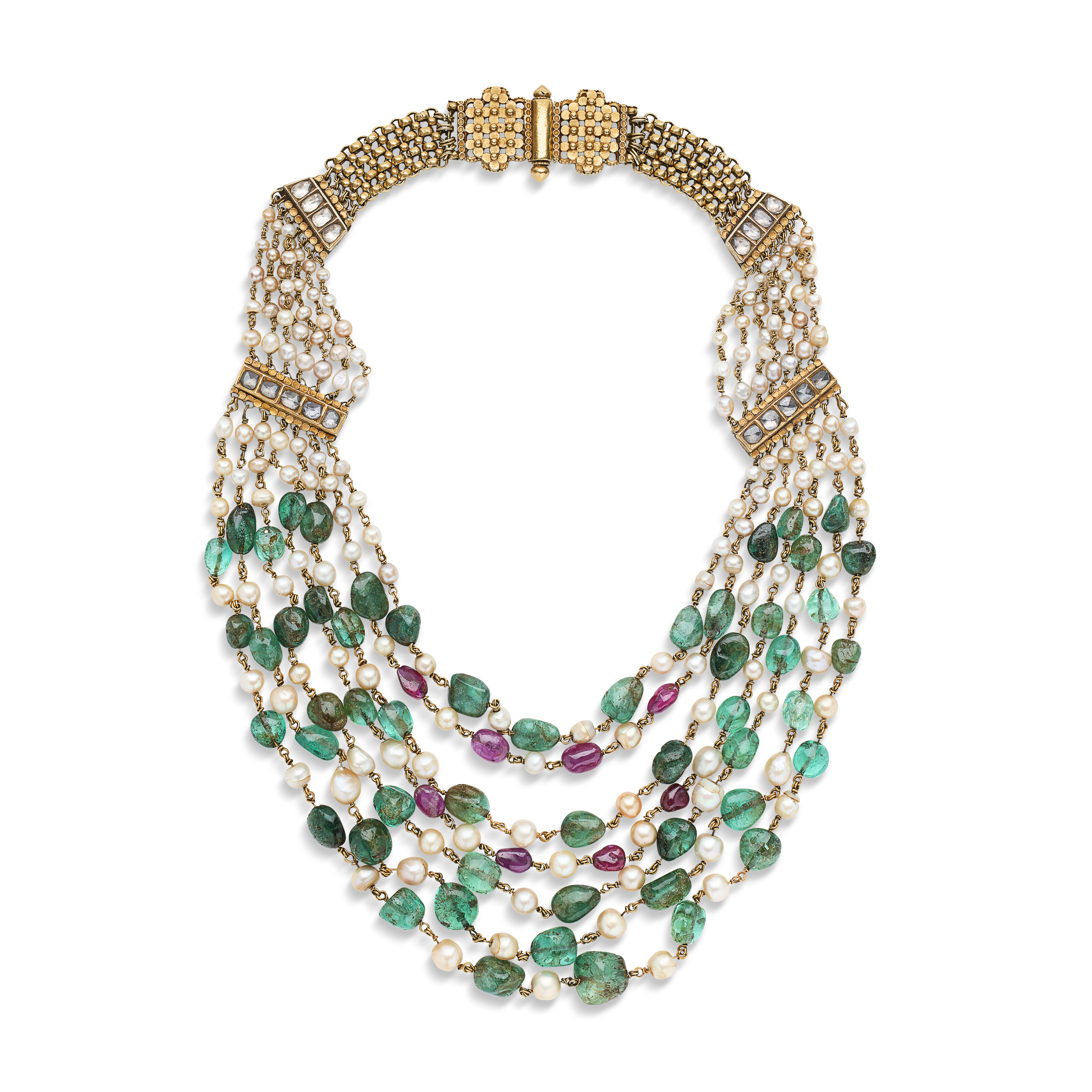 Kit collier Cascade perle de verre de Bohême - Dentelle de Magali
