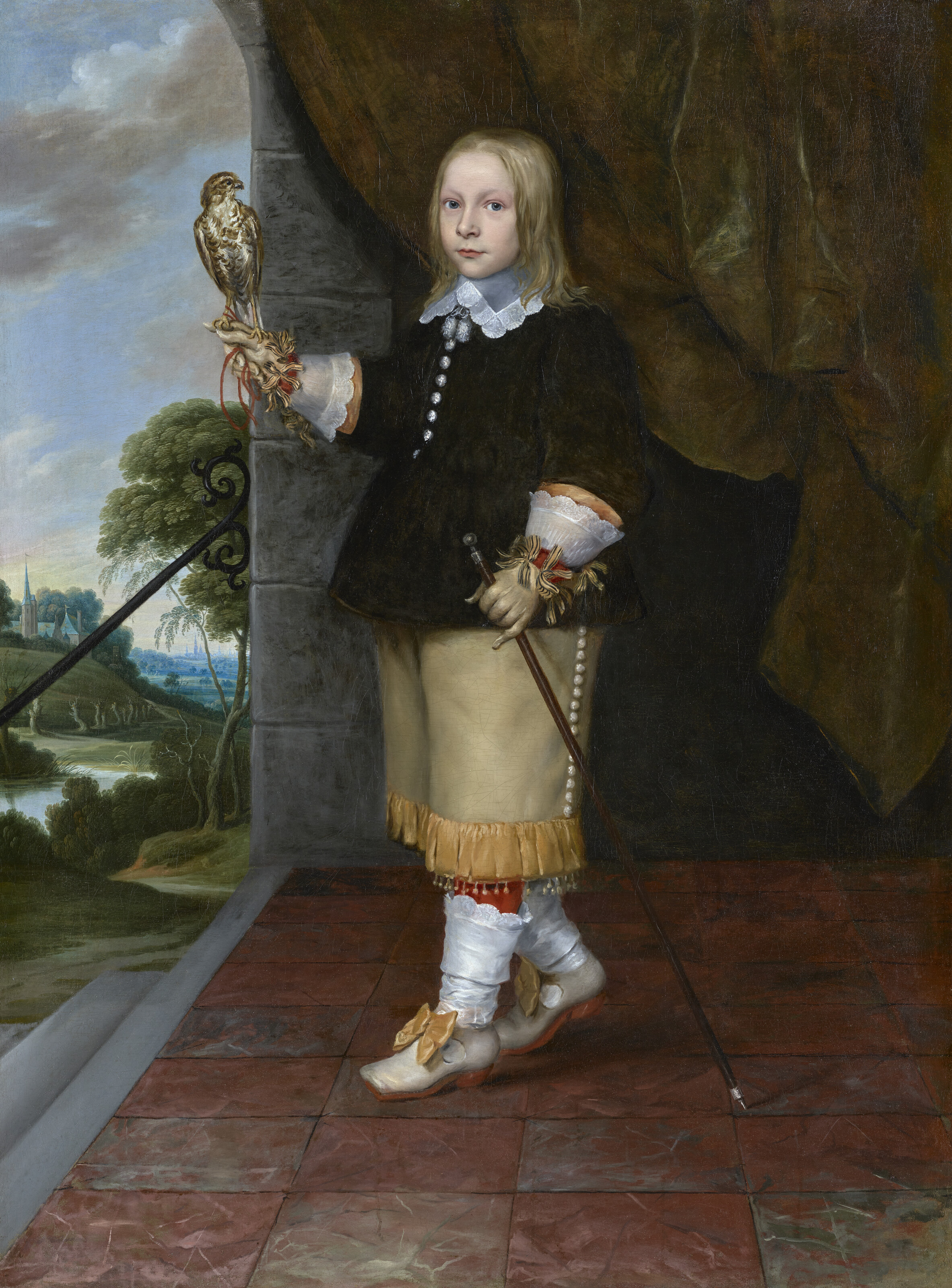 Ludolf de Jongh, Portrait of a child holding a kestrel, full length, offered in Collections: Including the Property of International Interior Designer Robert Couturier, 16-29 October 2024 at Christie's Online