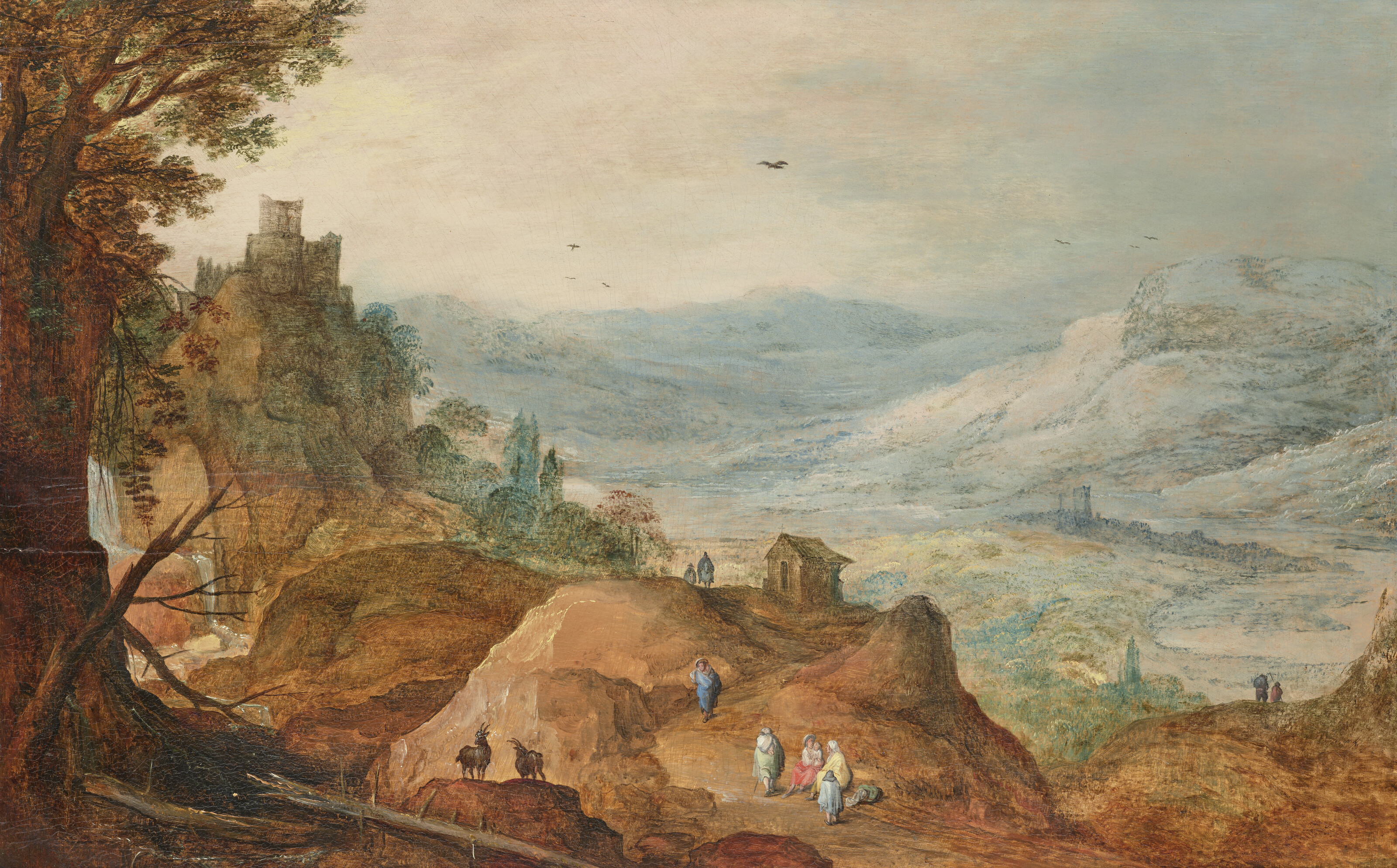 JOOS DE MOMPER LE JEUNE (ANVERS 1564-1635), Vue d'un paysage montagneux ...