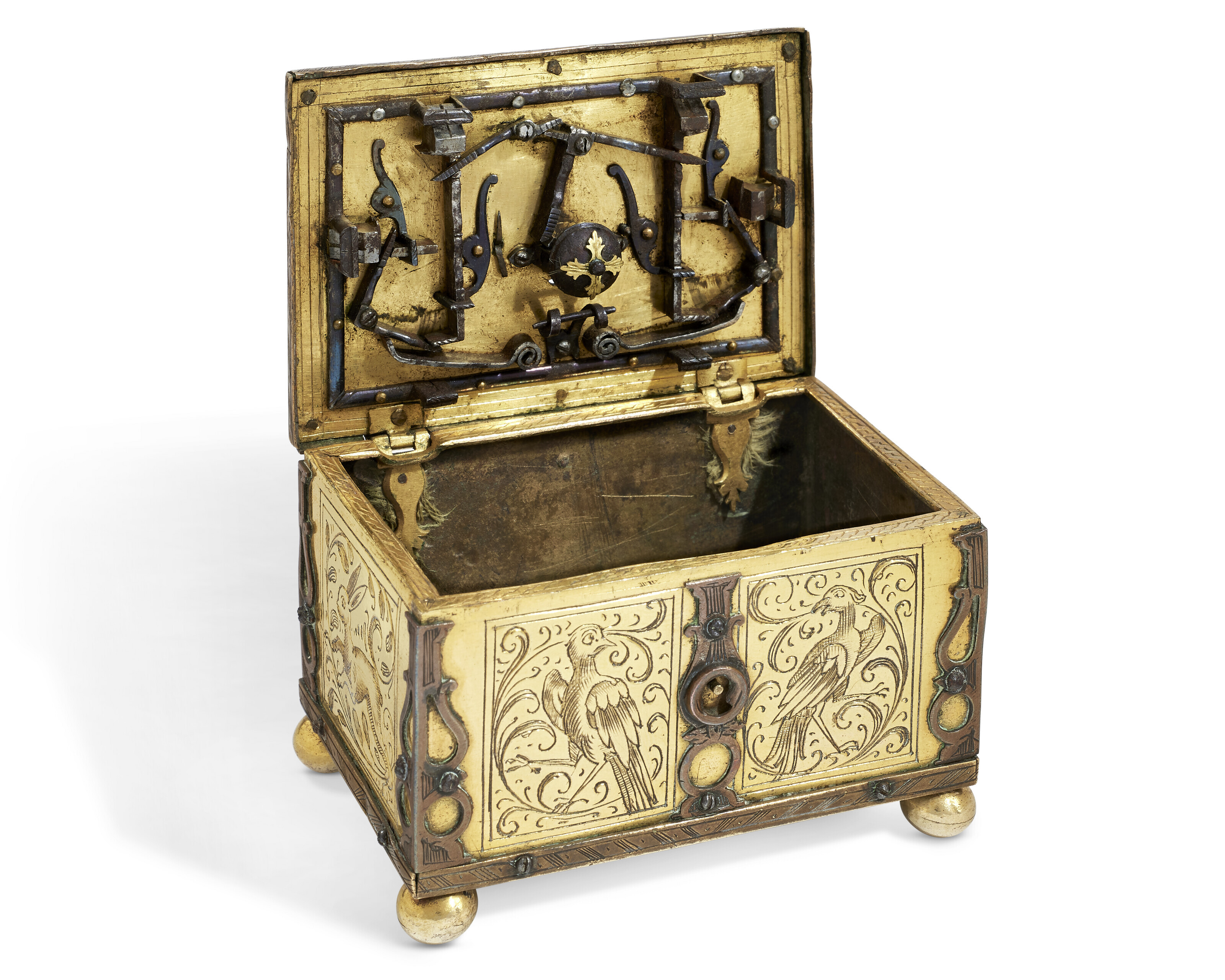 COFFRET À BIJOUX Loupe d'orme Marqueterie Intérieur Capitonné XIXe